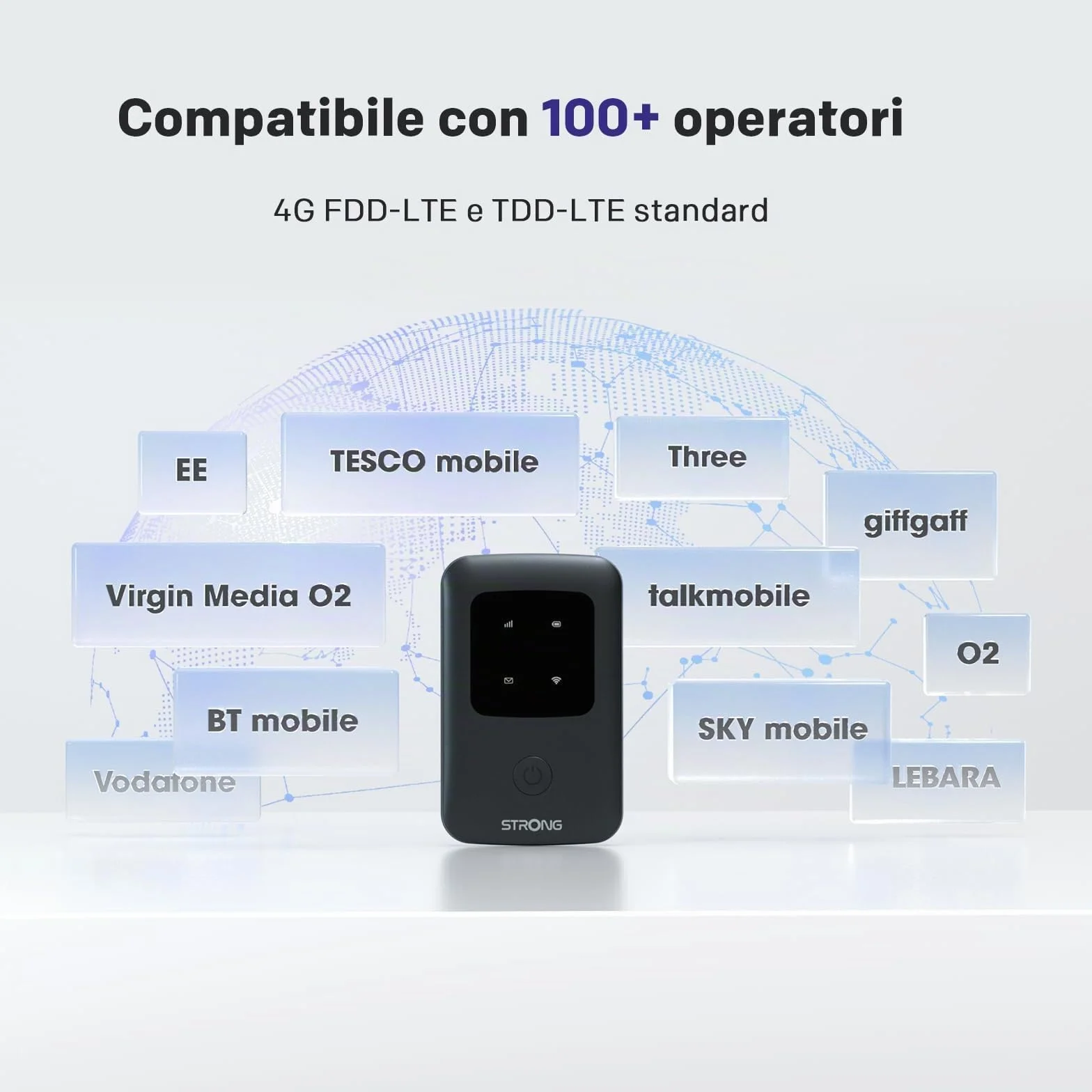 STRONG 4G AIRSPOT 210 Saponetta WiFi Portatile 4G LTE CAT4 150Mbps Hotspot Tascabile Fino a 10 Dispositivi Batteria Ricaricabile USB-C Power Bank