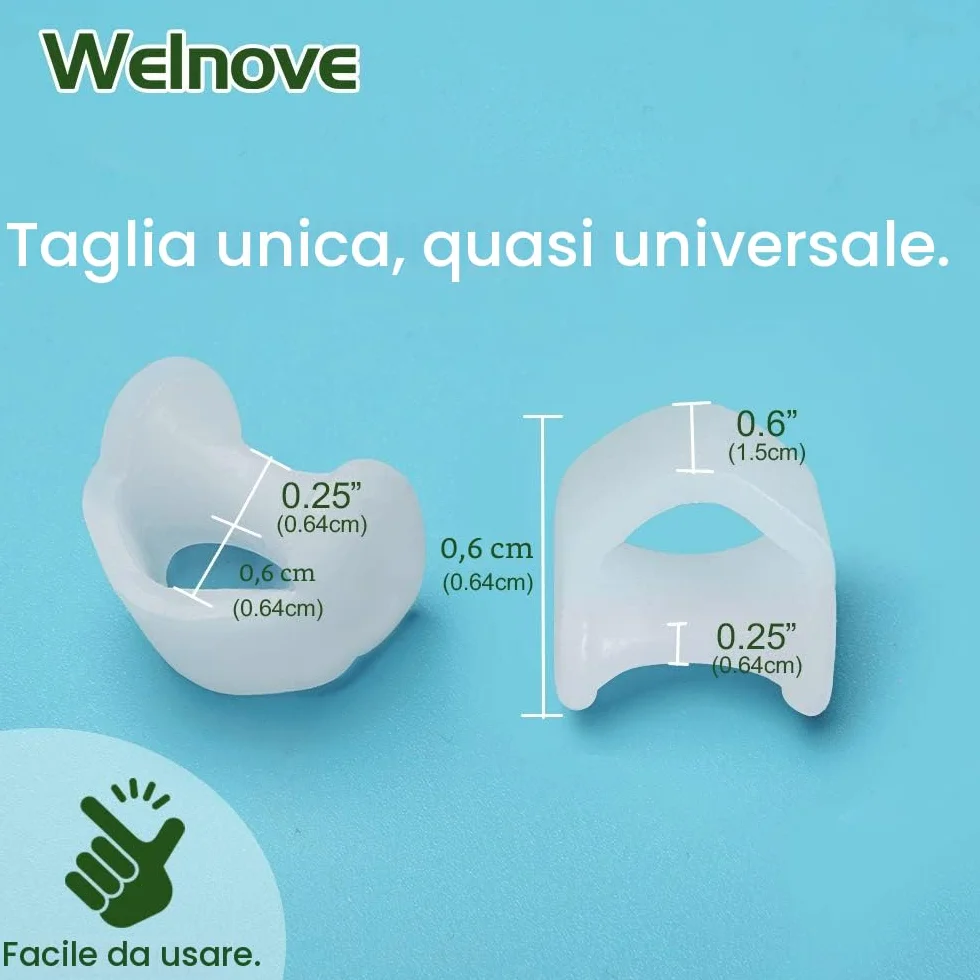 Separatore Dita Piedi Silicone Alluce Valgo 12 Pezzi - Welnove