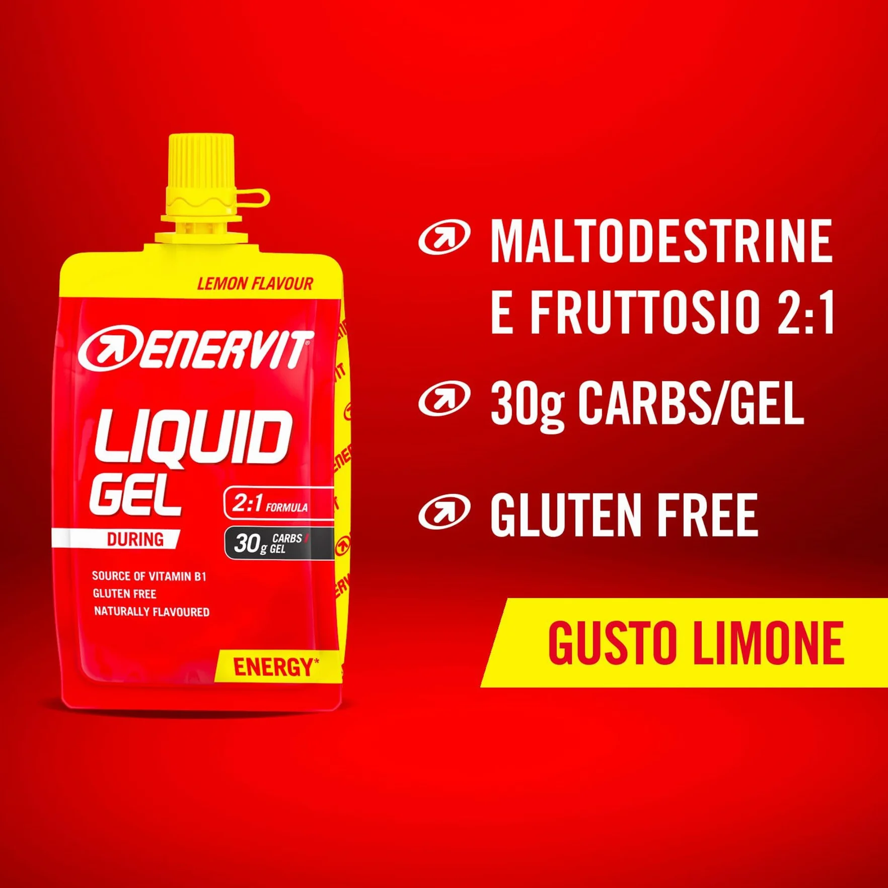 Enervit Liquid Gel Limone Gel Energetico 30g Carboidrati 60ml 4 Pack