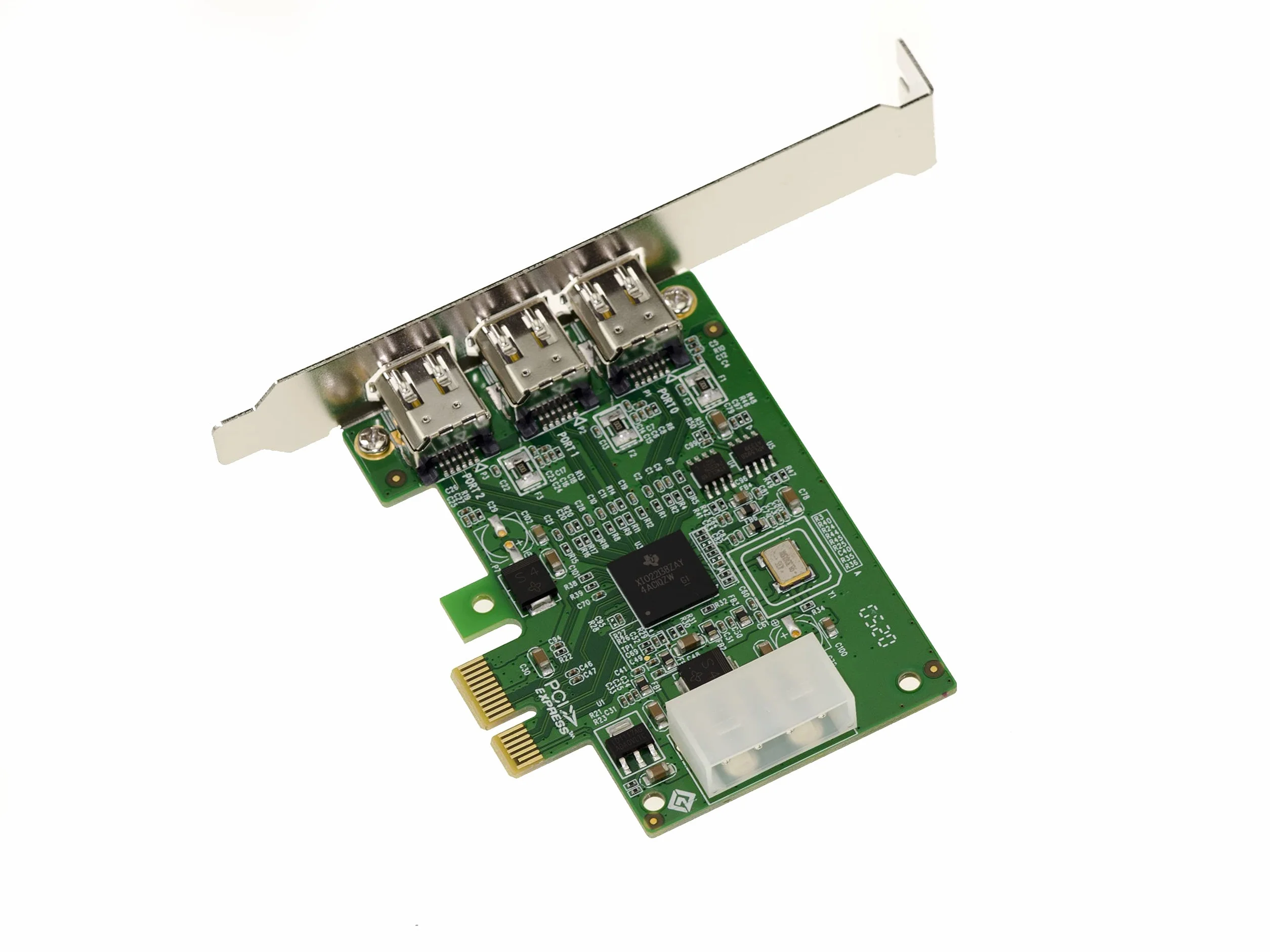 KALEA-INFORMATIQUE Scheda PCIe x1 con 3 porte Firewire 400 Ieee1394a 6 punti. Chipset TI XIO2213B