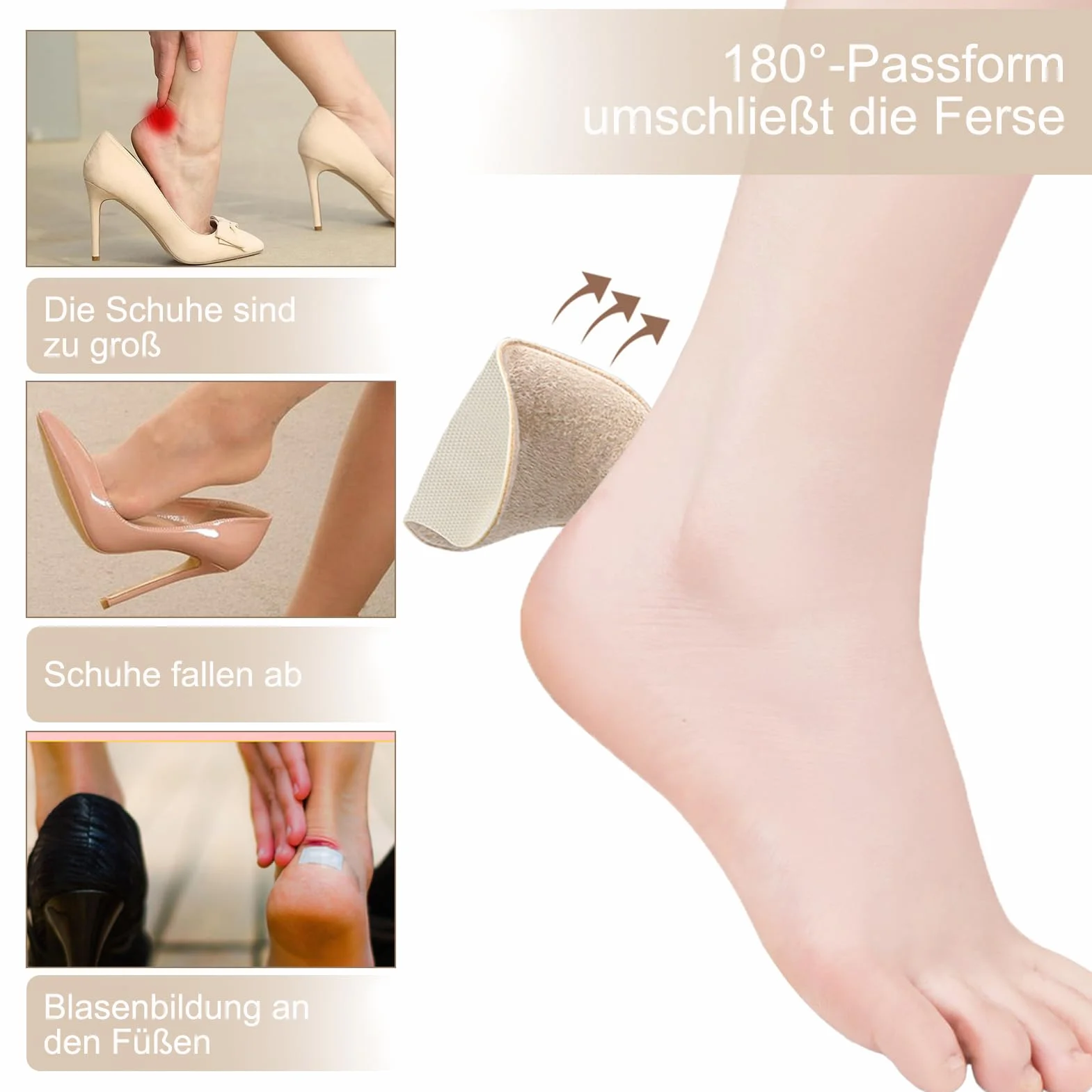 Cuscinetti Tallone per Scarpe Grandi, Inserti in Spugna, Kit Riparazione Tacchi con Toppe