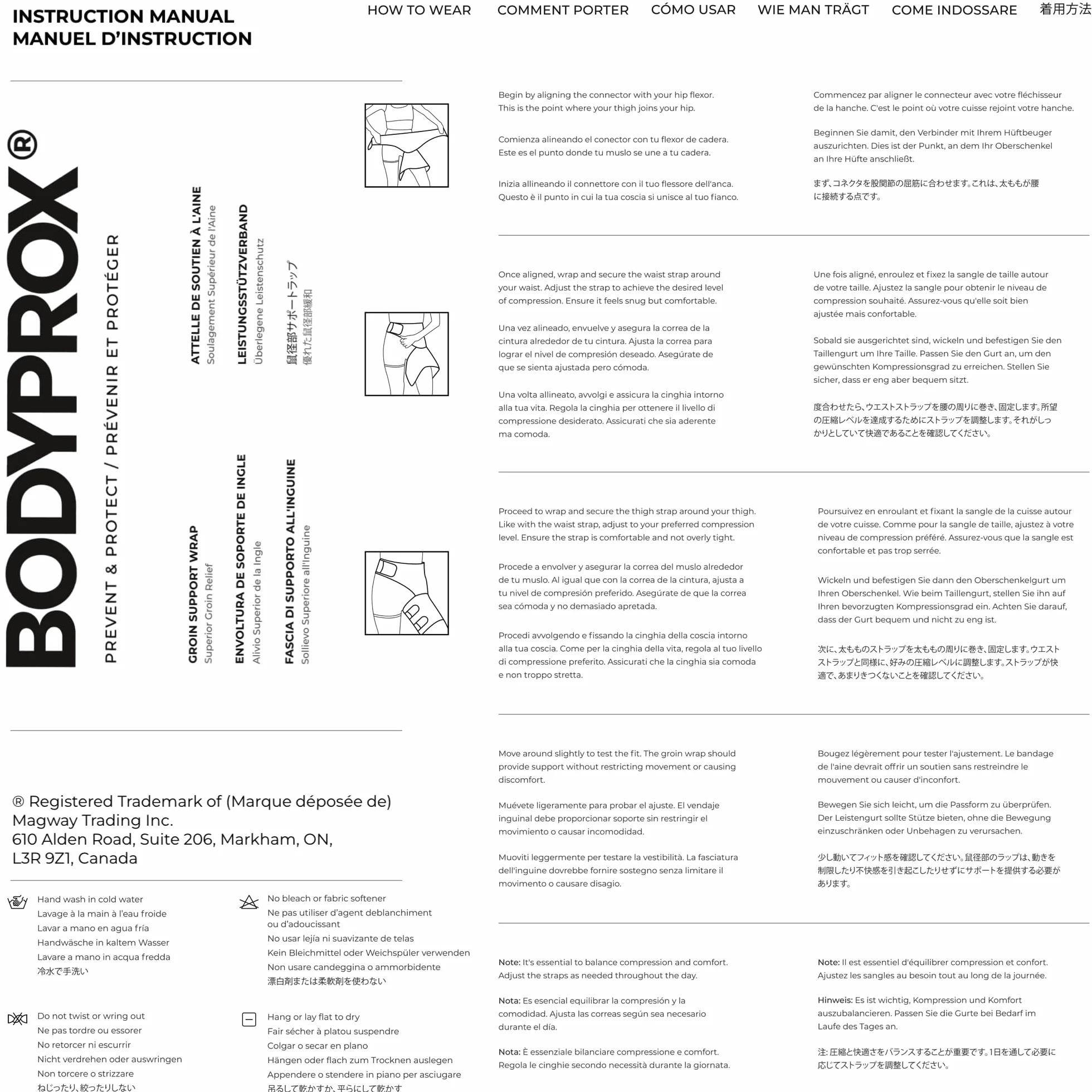 Bodyprox Groin Wrap, Supporto Regolabile per Dolore all'Anca, Coscia e Nervo Sciatico