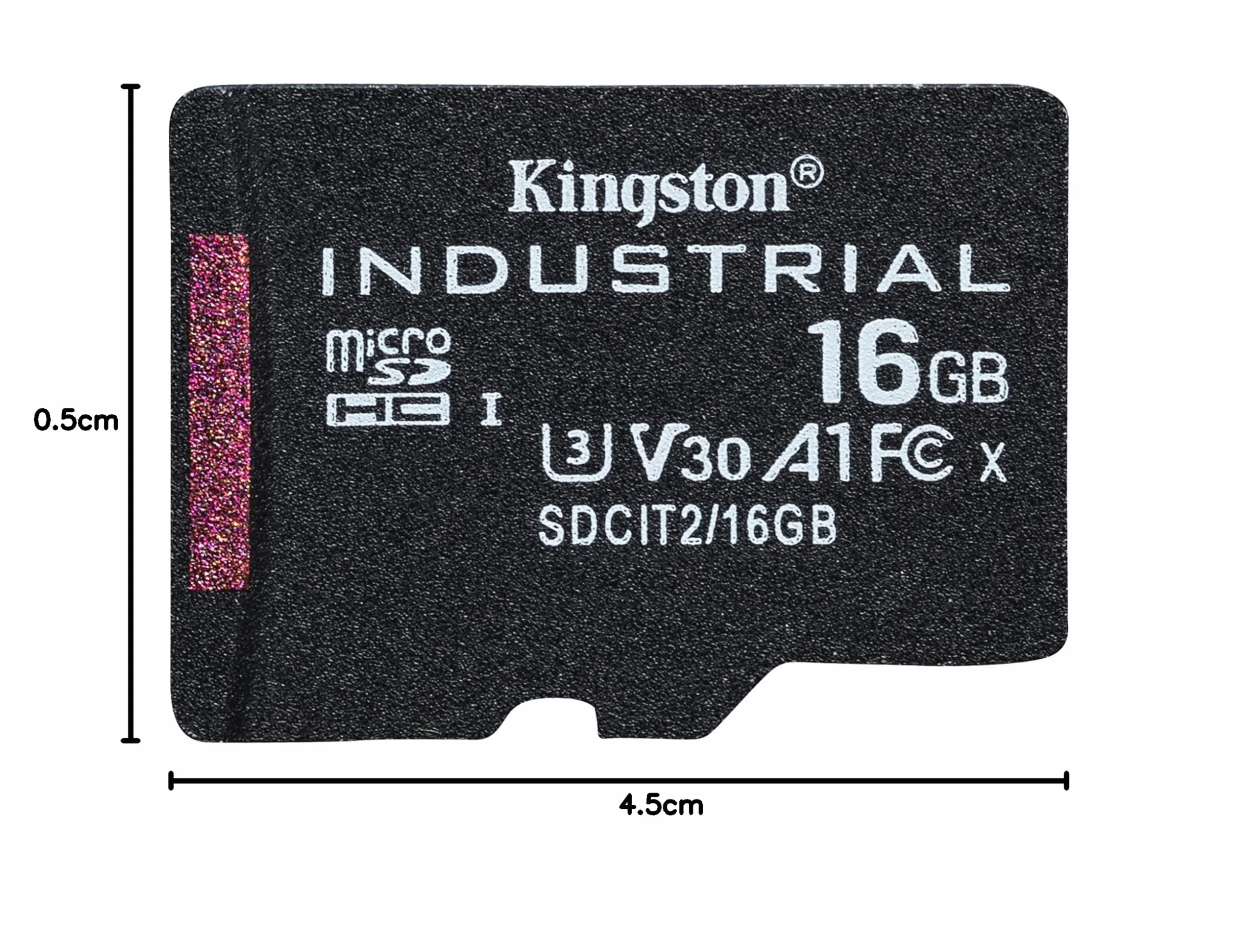 Kingston Industrial microSD -16GB microSDHC Industrial C10 A1 pSLC - Scheda singola senza adattatorer - SDCIT2/16GBSP