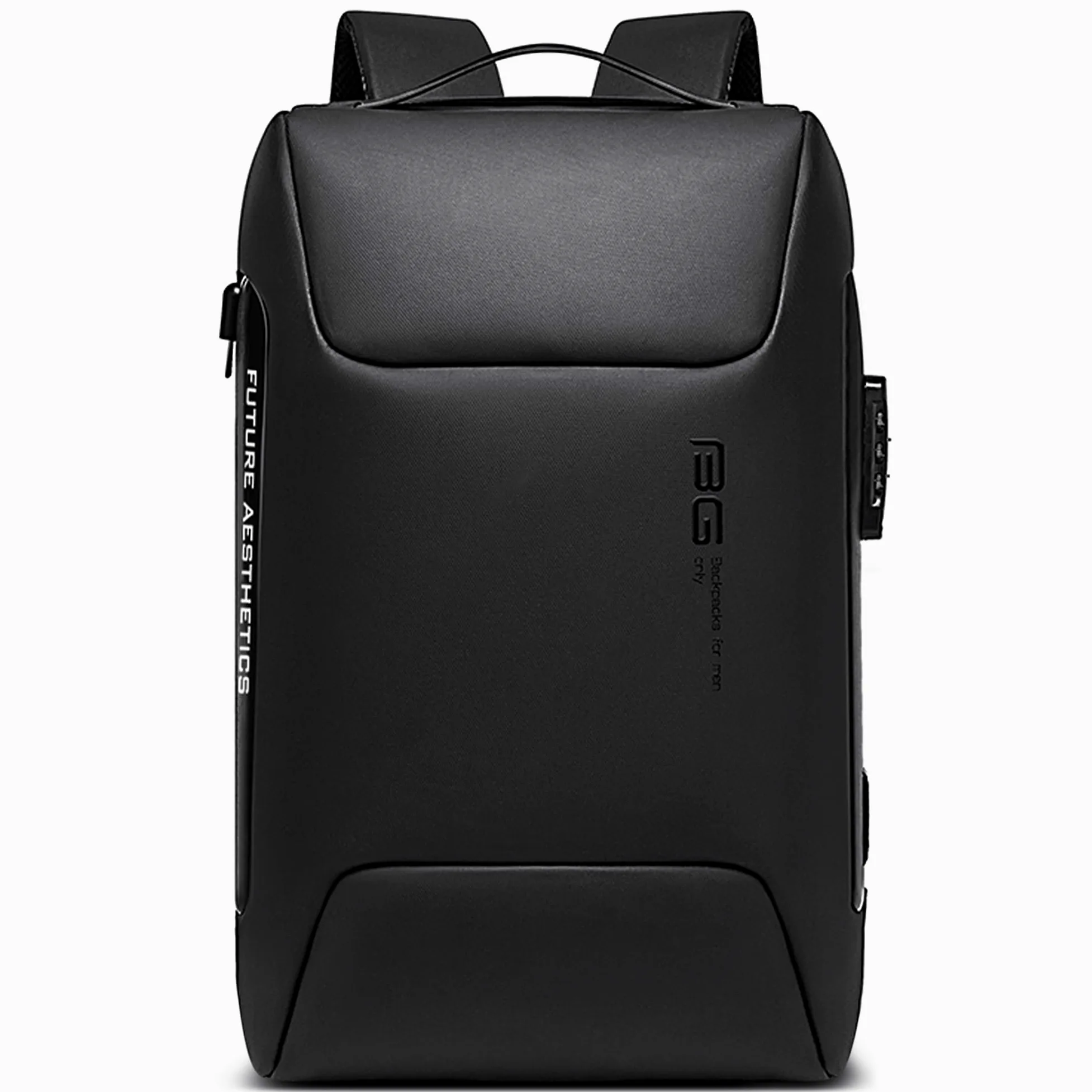 VARLIVOO Moda Uomo Zaino USB Port Parola d'ordine Serratura Antifurto Zainetto 15,6" Laptop Uomo Borse Lavoro Viaggio Scuola Impermeabile Polyester Nero