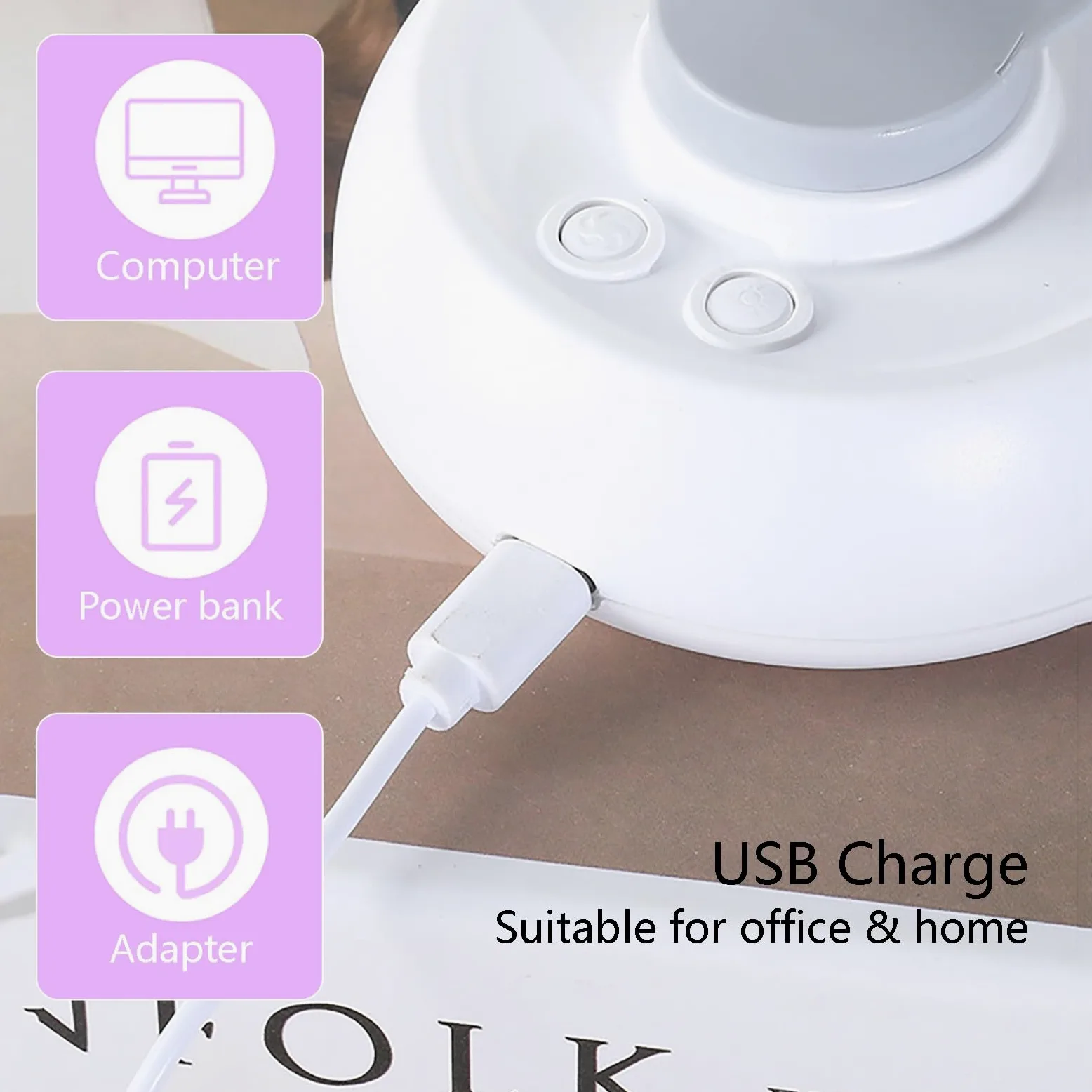 Ventilatore da tavolo portatile ricaricabile tramite USB, mini ventilatore oscillante con forte flusso d'aria, raffreddamento ultra silenzioso a 3 velocità, per casa ed esterni, design compatto (rosa)