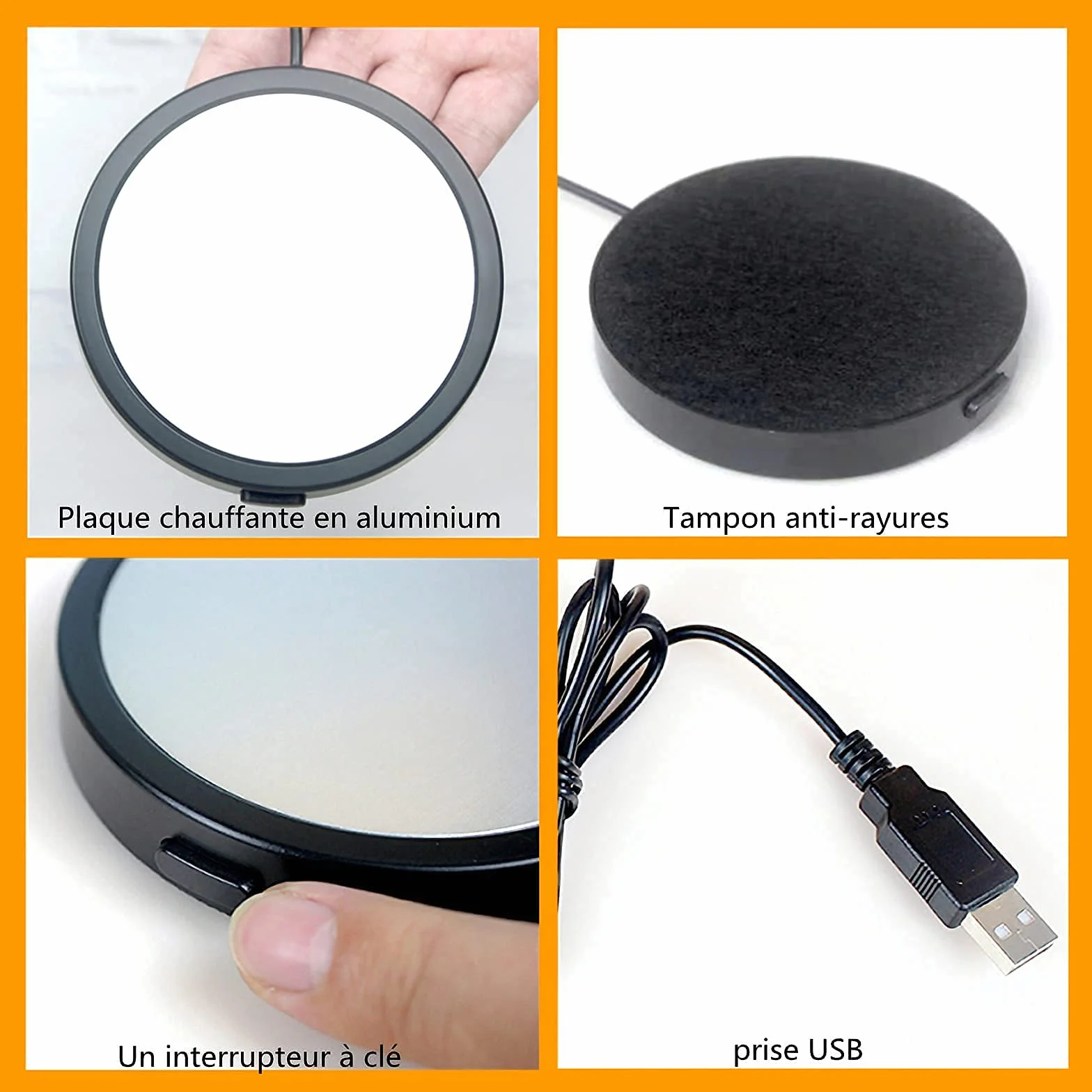 Scaldatazze da caffè, riscaldatore per Tazze da tè USB, sottobicchiere riscaldante Elettrico, Che fornisce Una Temperatura costante per caffè, Latte e Bevande in Ufficio e a casa