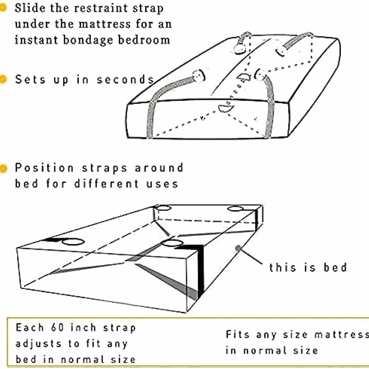 DTREEL Adatto per Fissare Cinghie in Nylon in Camera da Letto, con Cinghie morbide e Regolabili per Polsi e Caviglie