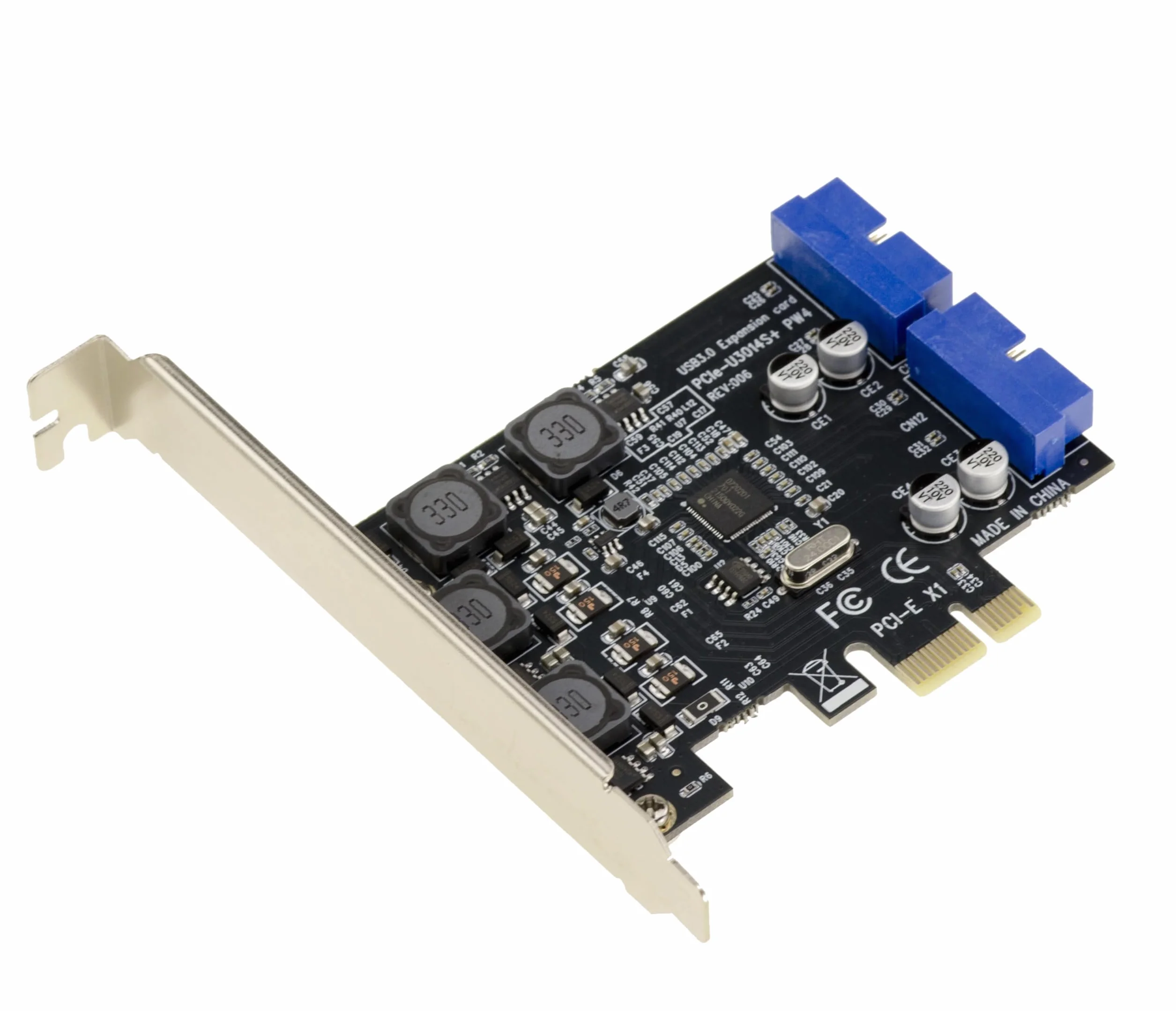 KALEA-INFORMATIQUE Scheda controller PCI Express PCIe to USB 3.0 con 2 porte interne USB3 19 Points 5G e chipset NEC. Staffe a basso e alto profilo in dotazione