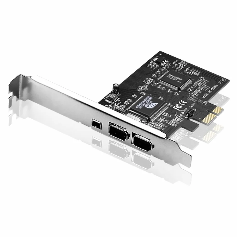 PCIe con 6Pins PCI-E FIREWIRE 400 IEEE 1394 CARTA per Windows 2000, XP/2003 32/64-bit, Vista 32/64-bit/Windows 7/8