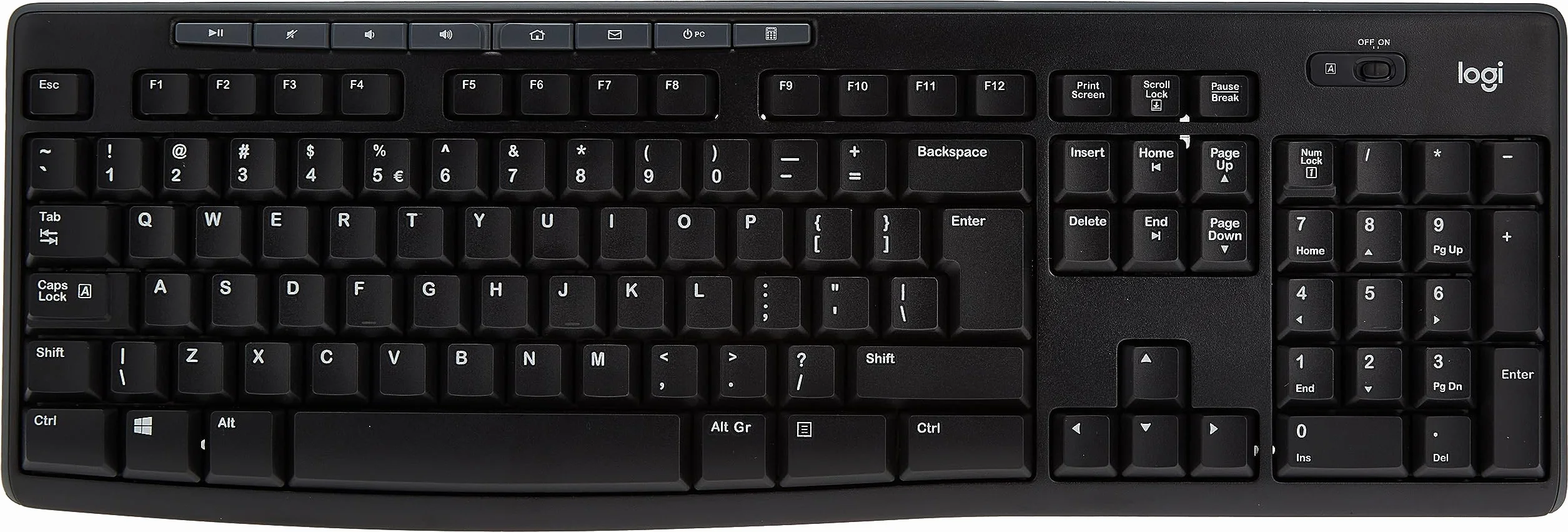 Logitech MK270 Combo Tastiera e Mouse Wireless per Windows, Layout Inglese QWERTY - Nero