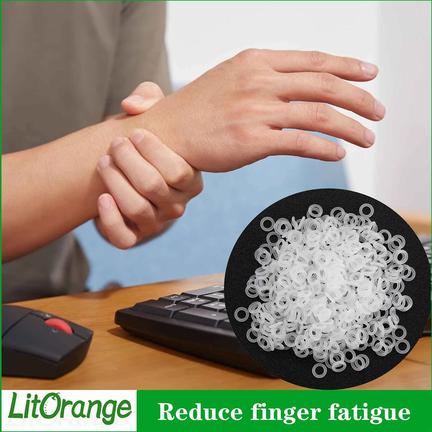 Litorange Silicone 500PCS 40A Clear Universal O-Ring Switch Dampeners Keycap Guarnizione di tenuta Rondella (meglio della gomma) per Cherry Keyboard e tasti meccanici
