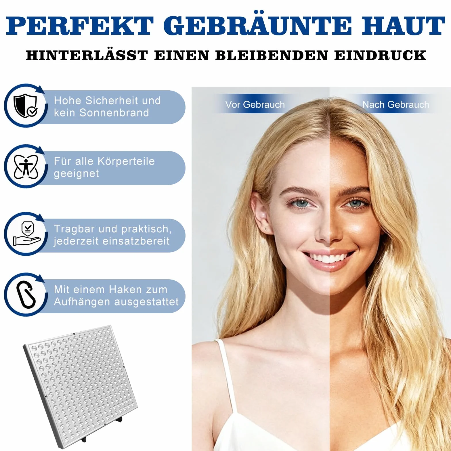 Luce abbronzante solare portatile Tanning Lamp per viso e corpo con supporto regolabile