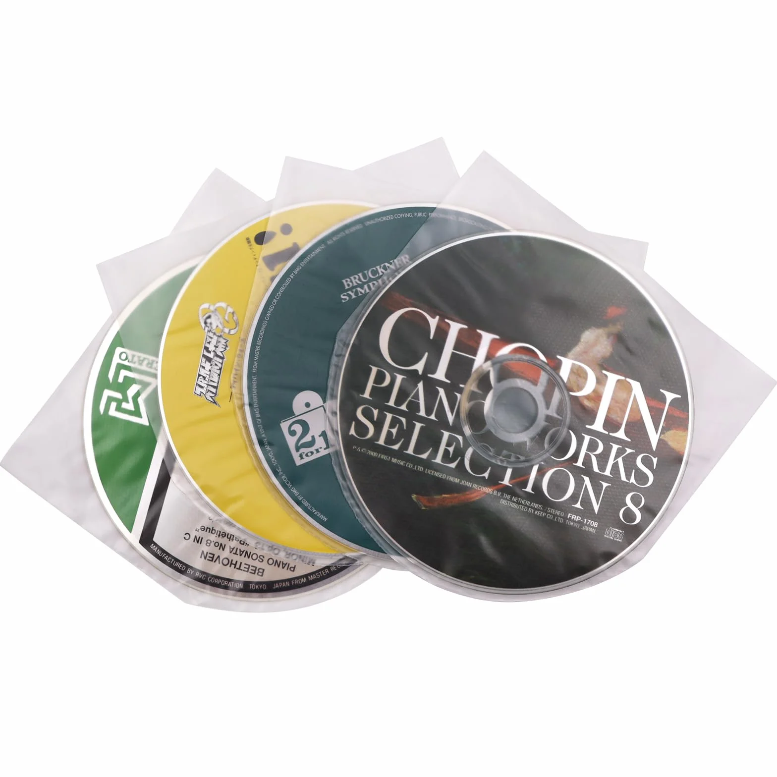 50 custodie interne in plastica antistatica per CD e DVD, per raccoglitori e dischi (100)