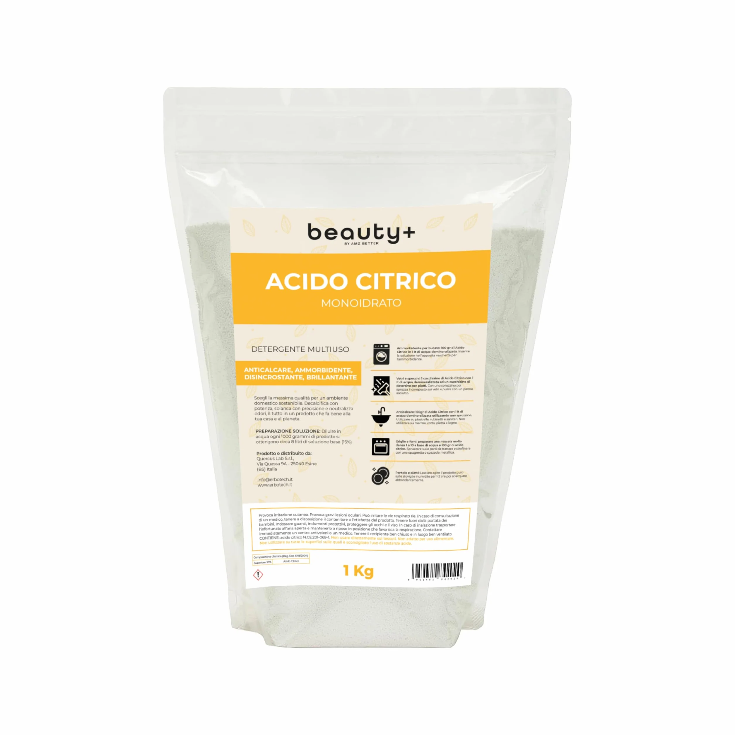 Acido Citrico Naturale in Polvere 1 Kg Biologico per Alimentare e Domestico