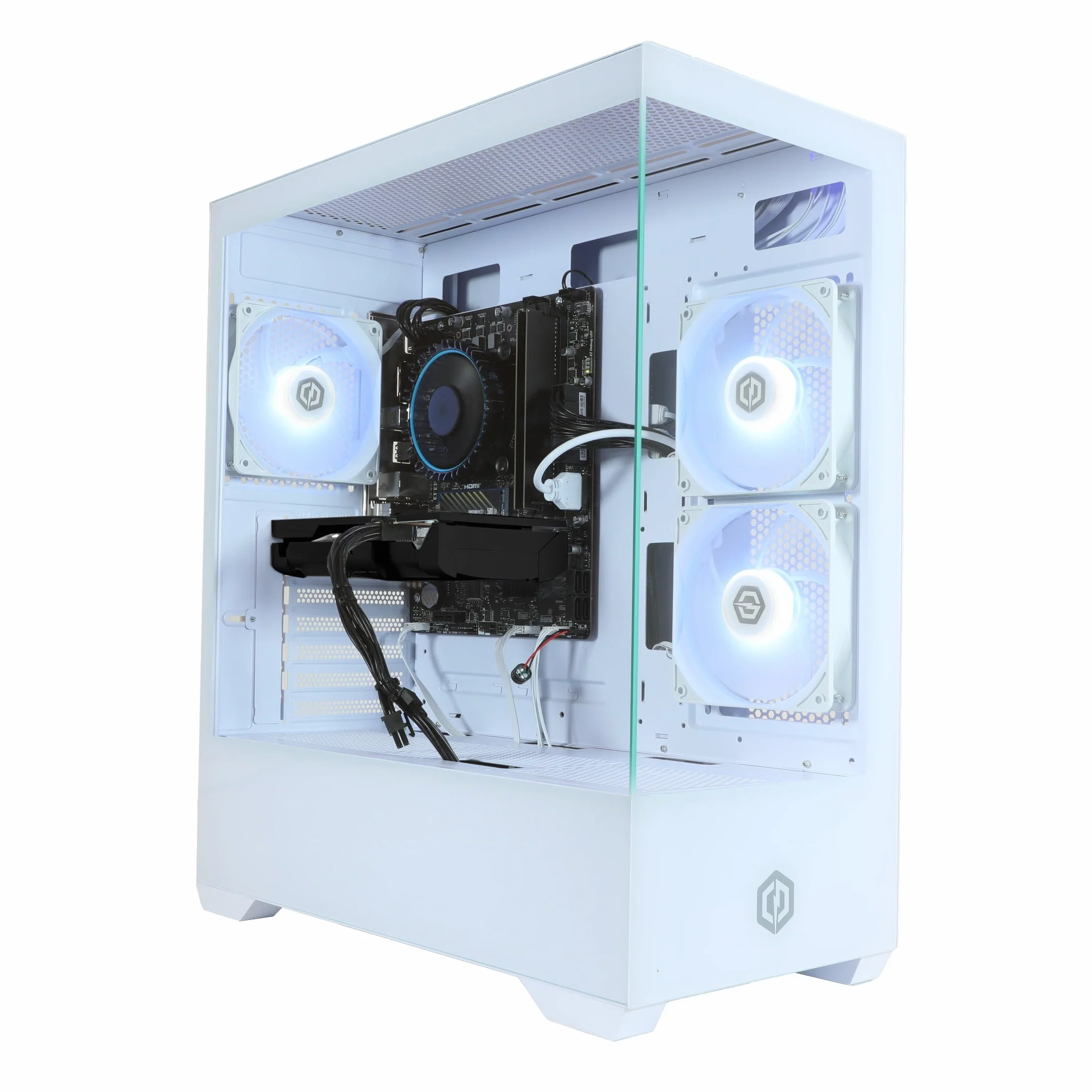 CyberpowerPC Wyvern Gaming PC - AMD Ryzen 7 8700F, Nvidia RTX 5060 Ti 8GB, 16GB RAM, 1TB NVMe SSD, 650W 80+ PSU, Wi-Fi, Windows 11, Prism Panoramic RGB White