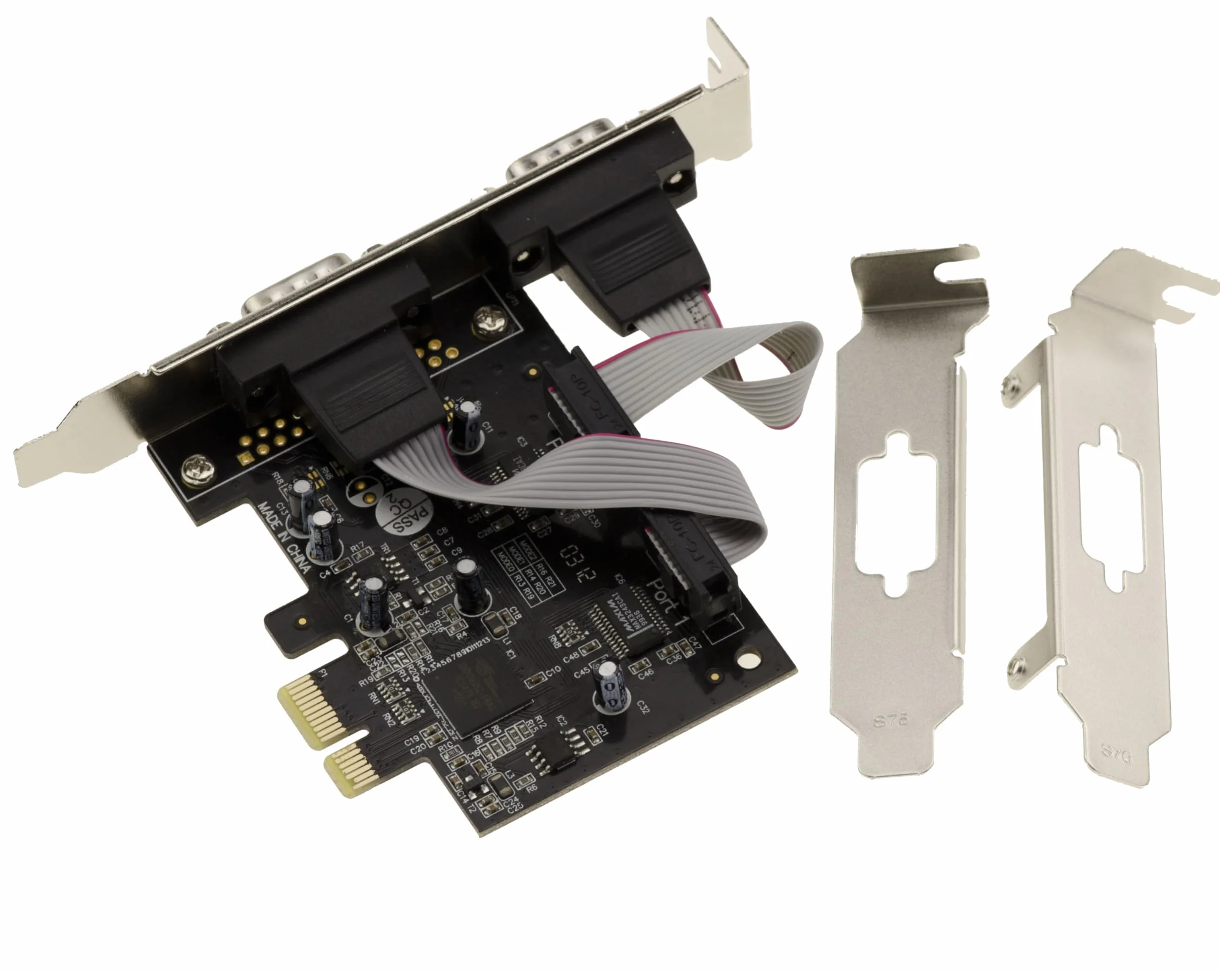 KALEA-INFORMATIQUE Scheda controller PCI Express PCIe a 2 porte seriali RS232 con chipset OXFORD OXPCIe952. Staffe a basso e alto profilo