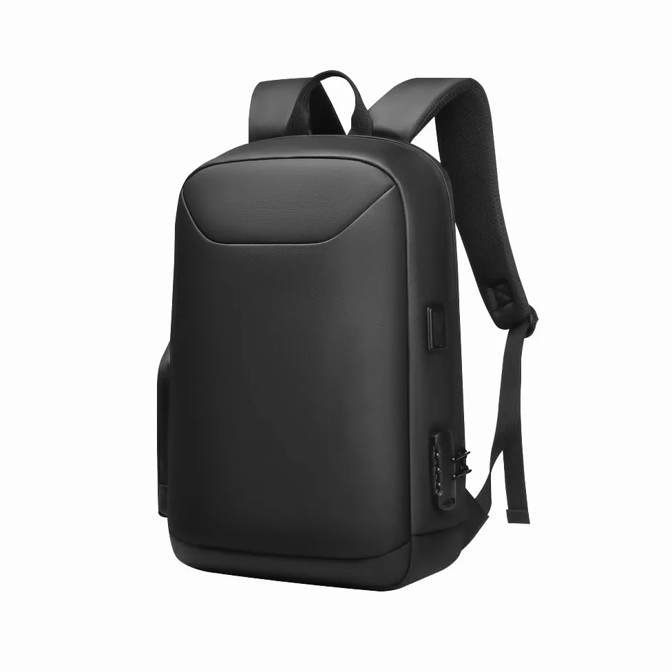 XINYASEE Zaino Uomo Porta PC, Zaino Lavoro con Chiusura a Combinazione, Borsa a Tracolla da Viaggio per Computer 15 Pollici, Nero, 29x10x45 cm