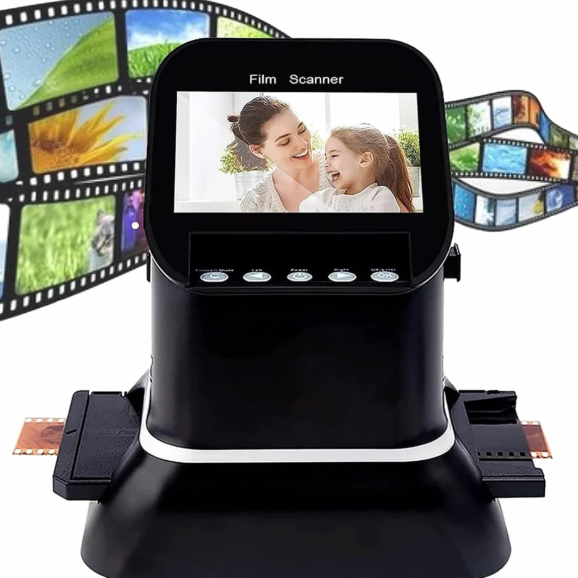 Scanner Digitale per Pellicole, Alta Risoluzione 120, Supporta 5 Formati Di Pellicola 120, Schermo Lcd 1080p, Converte Negativi E Diapositive Da 35mm, 135, 126 E 127 in Jpeg Digitale