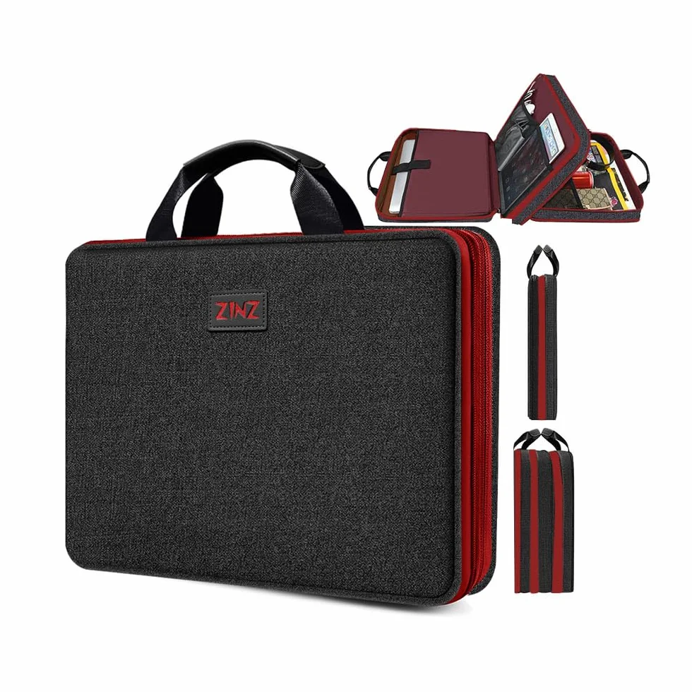 ZINZ Custodia per laptop sottile ed espandibile da 13, 14, 15, 16 pollici, impermeabile, borsa multiuso per accessori per PC