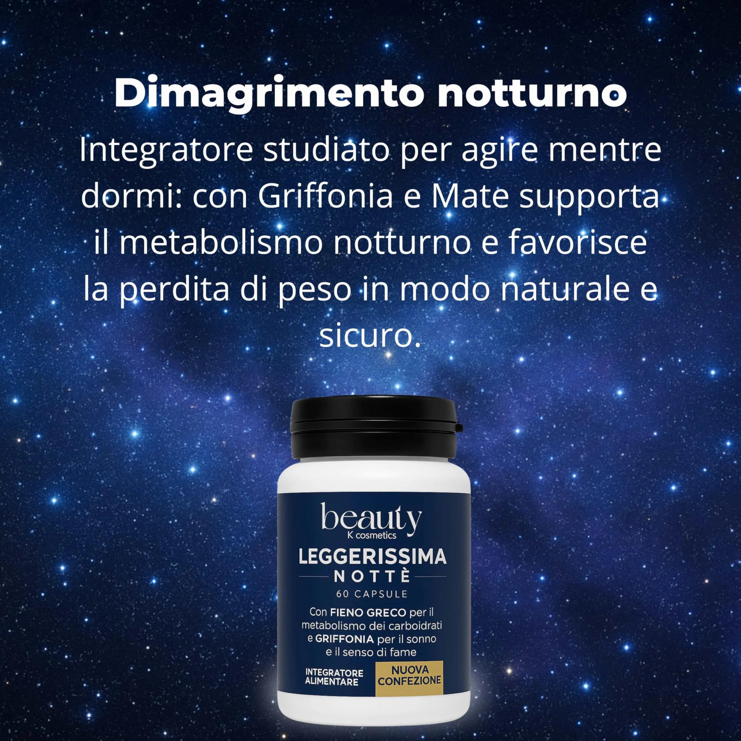 Leggerissima Notte Integratore Alimentare Notturno Capsule Supporto Controllo Peso Benessere Notturno Griffonia Fieno Greco Mate 60 Capsule