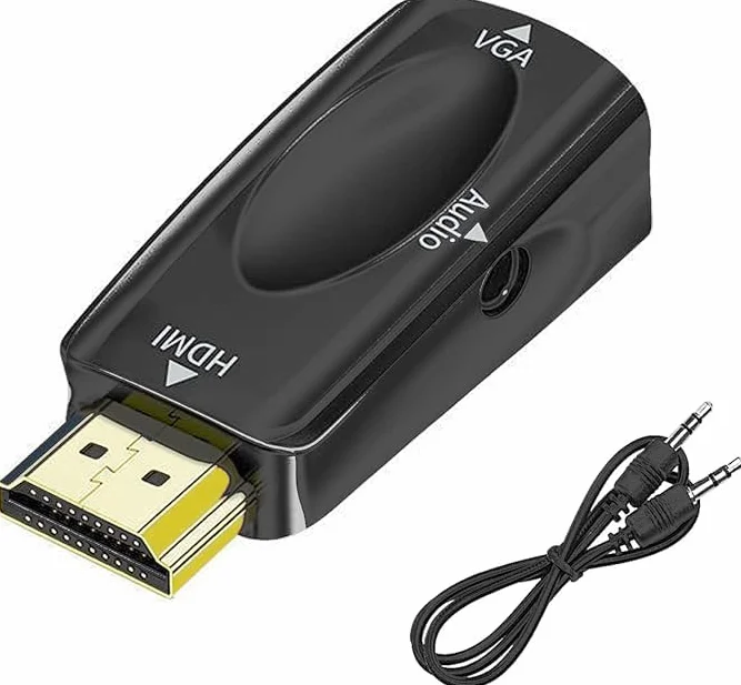 Adattatore HDMI a VGA Adattatore da HDMI Maschio a vga Femmina Unidirezionale HDMI Computer a VGA Monitor con porta audio da 3,5mm per Computer Desktop Laptop PC Monitor Notebook