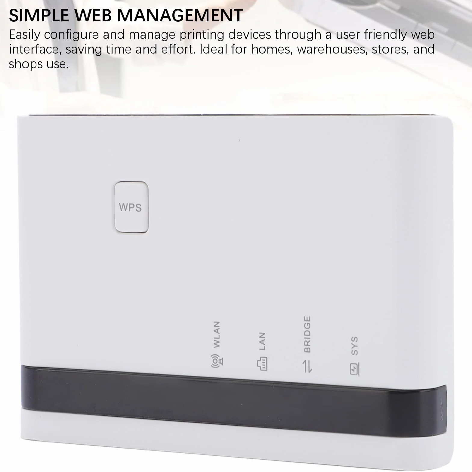 Tosuny Server di Stampa USB, Server di Stampa LAN Ethernet Wireless, Supporto 4 Stampanti, con Porta USB 2.0, Condivisione LAN Bridge 10/100 Mbps, Plug e Riproduzione per Wins 7 8 10 (white)
