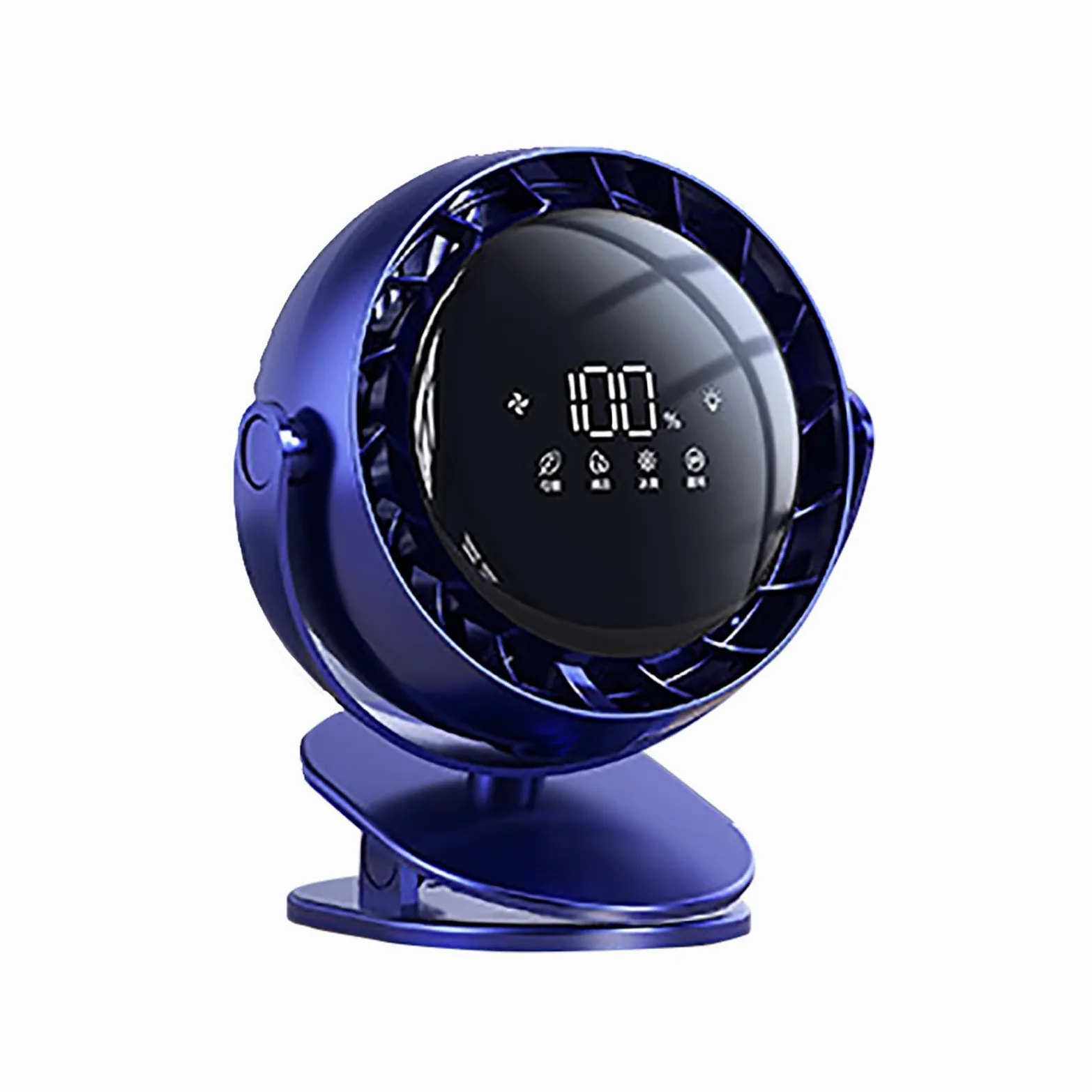 Ventilatore portatile ricaricabile con clip, ultra silenzioso, con forte flusso d'aria, 4 impostazioni di velocità, mini ventilatore USB per casa, ufficio e uso esterno (blu)