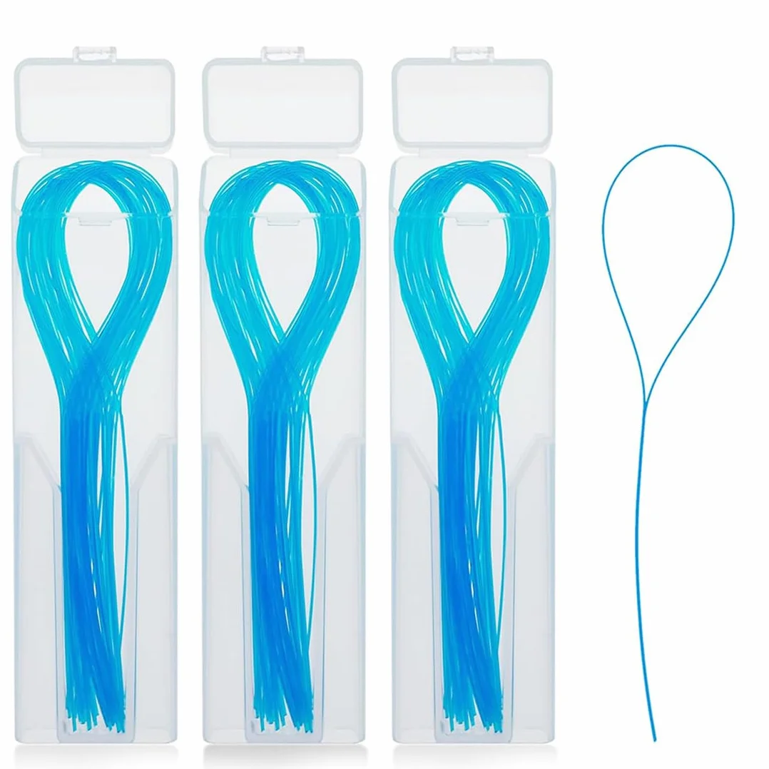 Filo Interdentale 3 Confezioni Da 150 Pezzi, Infila Filo Per Apparecchi Ortodontici E Ponti, 15Cm, Blu