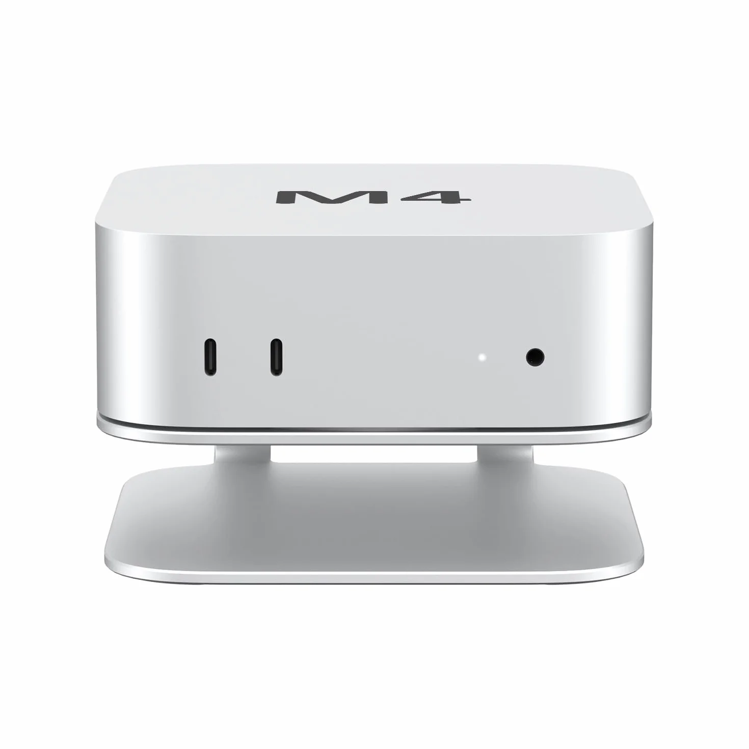 AKKYAJAURE Supporto per Mac Mini M4, supporto da tavolo in alluminio per Mac mini M4 e M4 Pro, raffreddamento migliorato, facile accesso al pulsante di accensione e organizzazione della scrivania