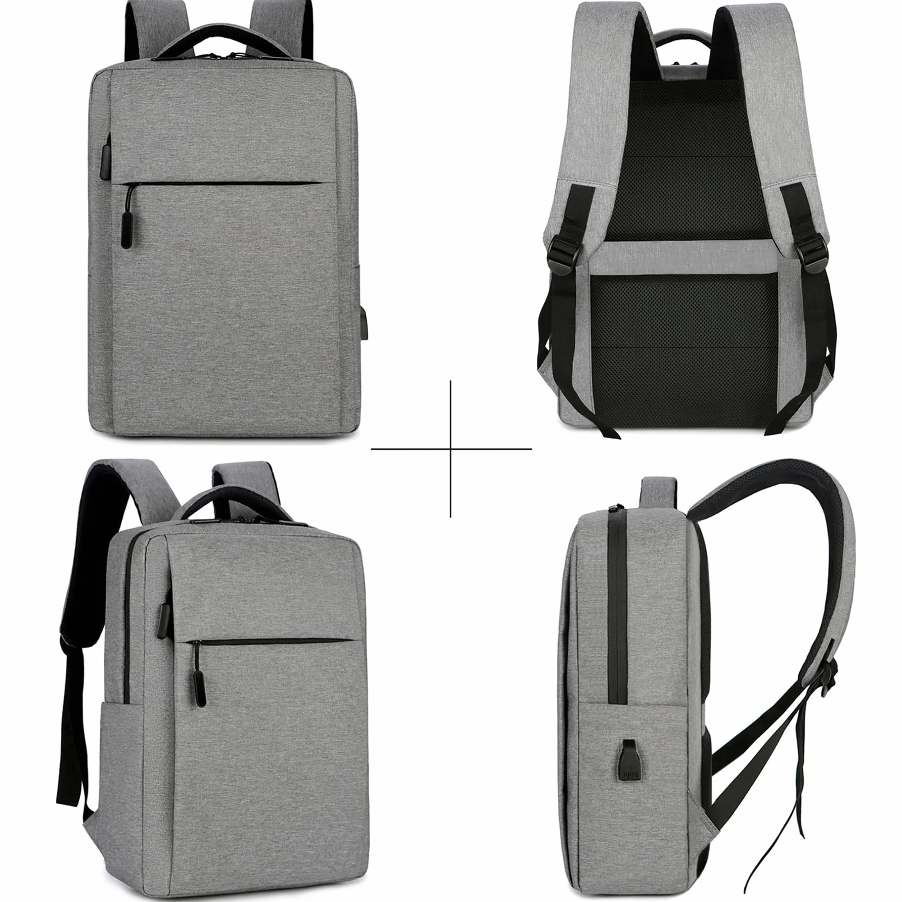 Mixroom Zaino Laptop Borsa Porta PC Portatile per Computer Custodia Notebook 15" con Attacco USB Z8