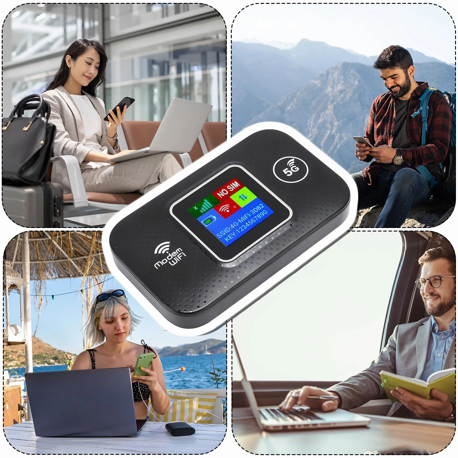 WiFi Portatile 4G LTE, Router Wireless Alimentato Tramite USB, Accesso Ad Alta velocità da 300 Mbps, Condivisione Fino a 10 Dispositivi 4G Mobile Europa