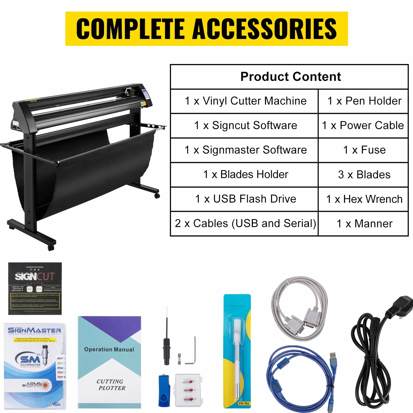 VEVOR Plotter da Taglio Vinile Semiautomatica con Luce Guida a LED, Modello KH-1350A 1350mm Potenza 95W Taglierina per Plotter Vinile per Adesivi per Auto, Segnali Stradali, Palloncini, Caschi, ecc.