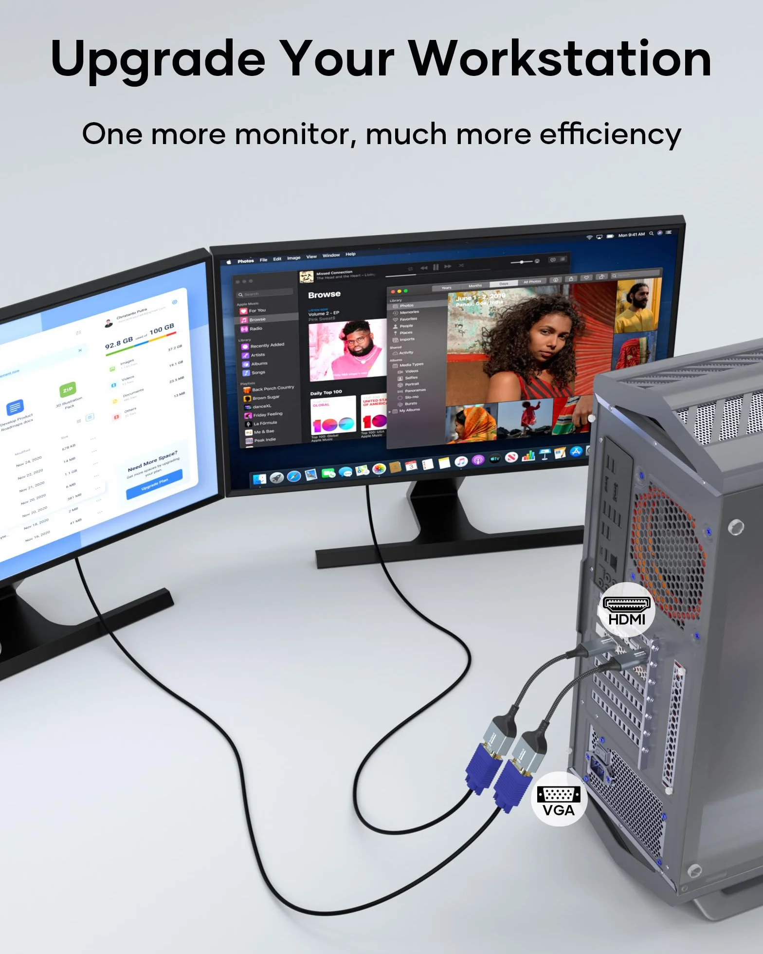 Adattatore HDMI a VGA, HDMI maschio a VGA femmina 1080P a 60Hz compatibile con desktop, laptop, PC, monitor, proiettore, HDTV, Chromebook, Raspberry Pi, Roku, Xbox e altro