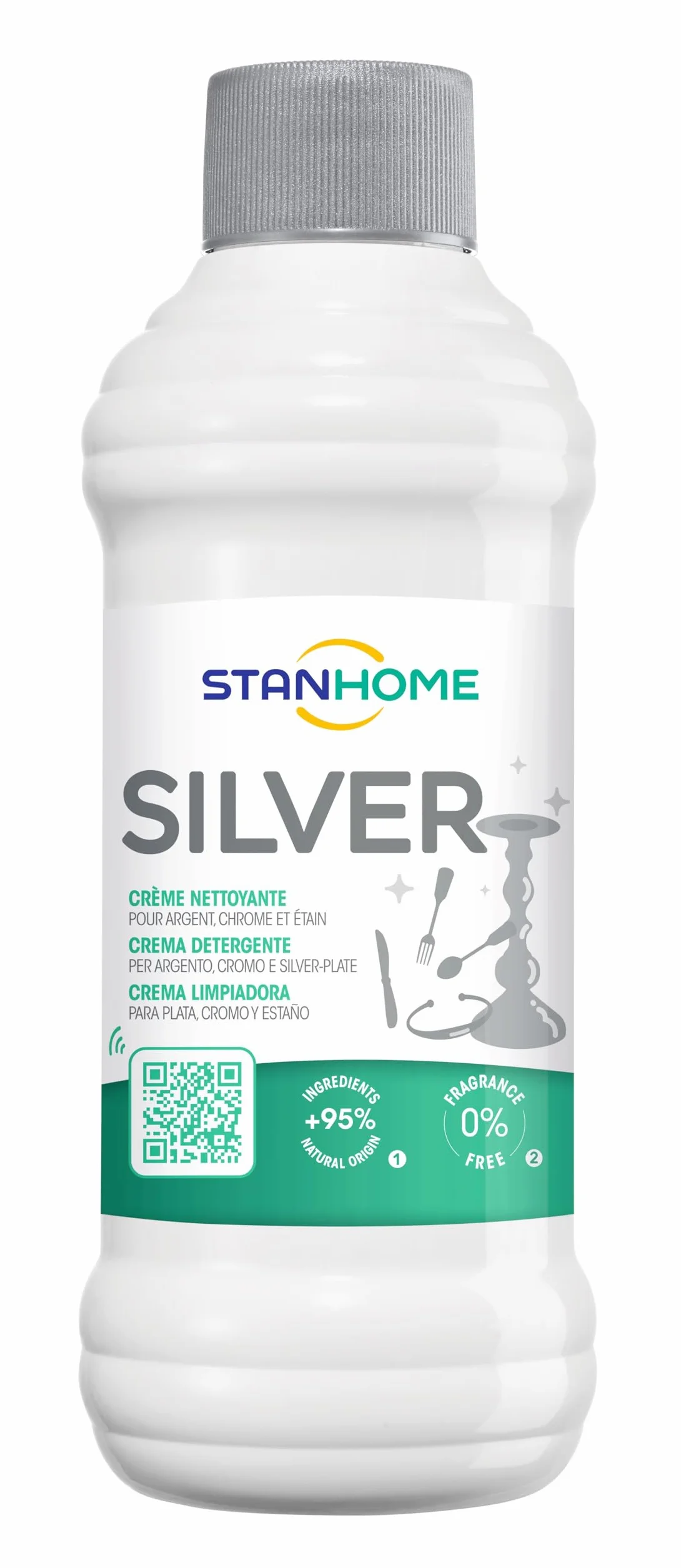 STANHOME Crema Antiossidazione Argento 250 ml Detergente Proteggi Argento Cromo Silver-Plate