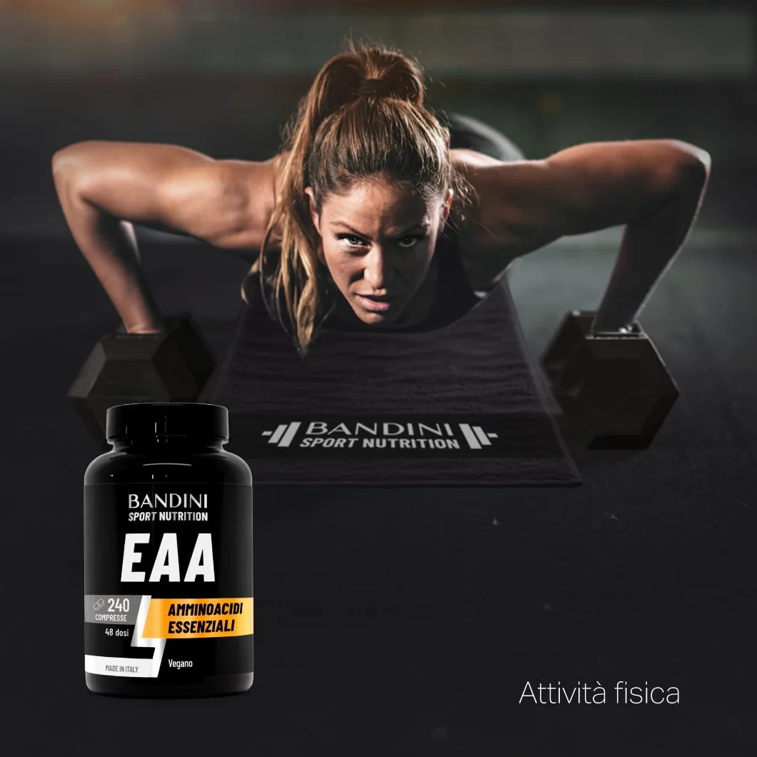 Bandini EAA Aminoacidi Essenziali 240 Compresse - Pre Post Workout - Crescita Muscolare - Vegan