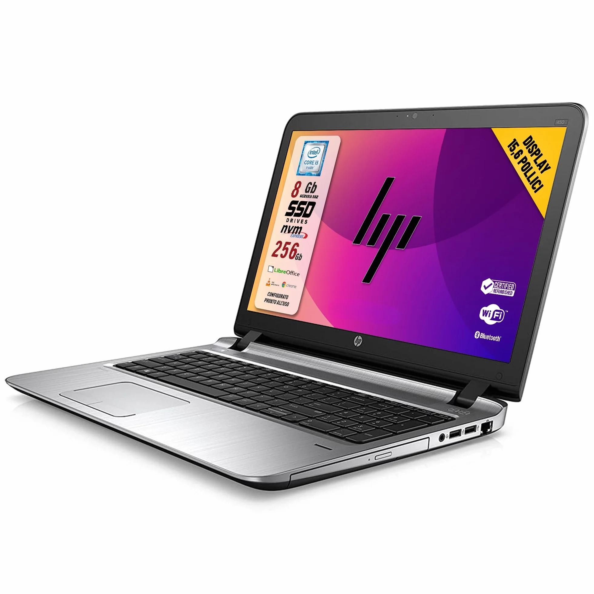HP ProBook 15.6" Intel Core i5-6200U 8GB RAM 256GB SSD Notebook (Ricondizionato)