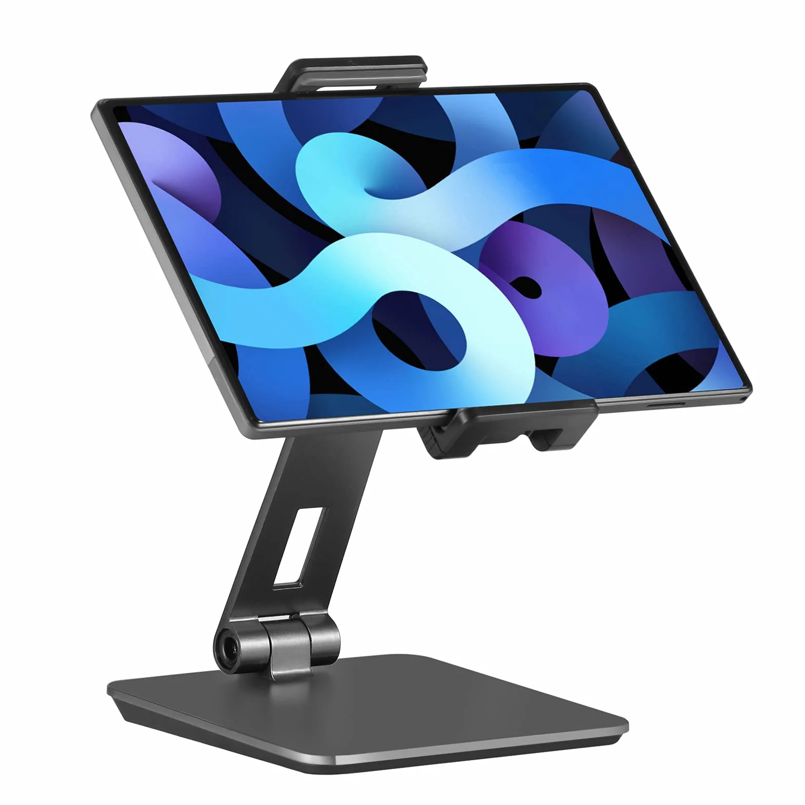 Supporto Tablet Regolabile e Pieghevole, Porta Tablet in Alluminio Tavolo Girevole a 360°, Compatibile con iPad Pro/Air/Mini, Samsung Tab, Surface Pro, Kindle Fire (7-13") (Grigio Scuro)