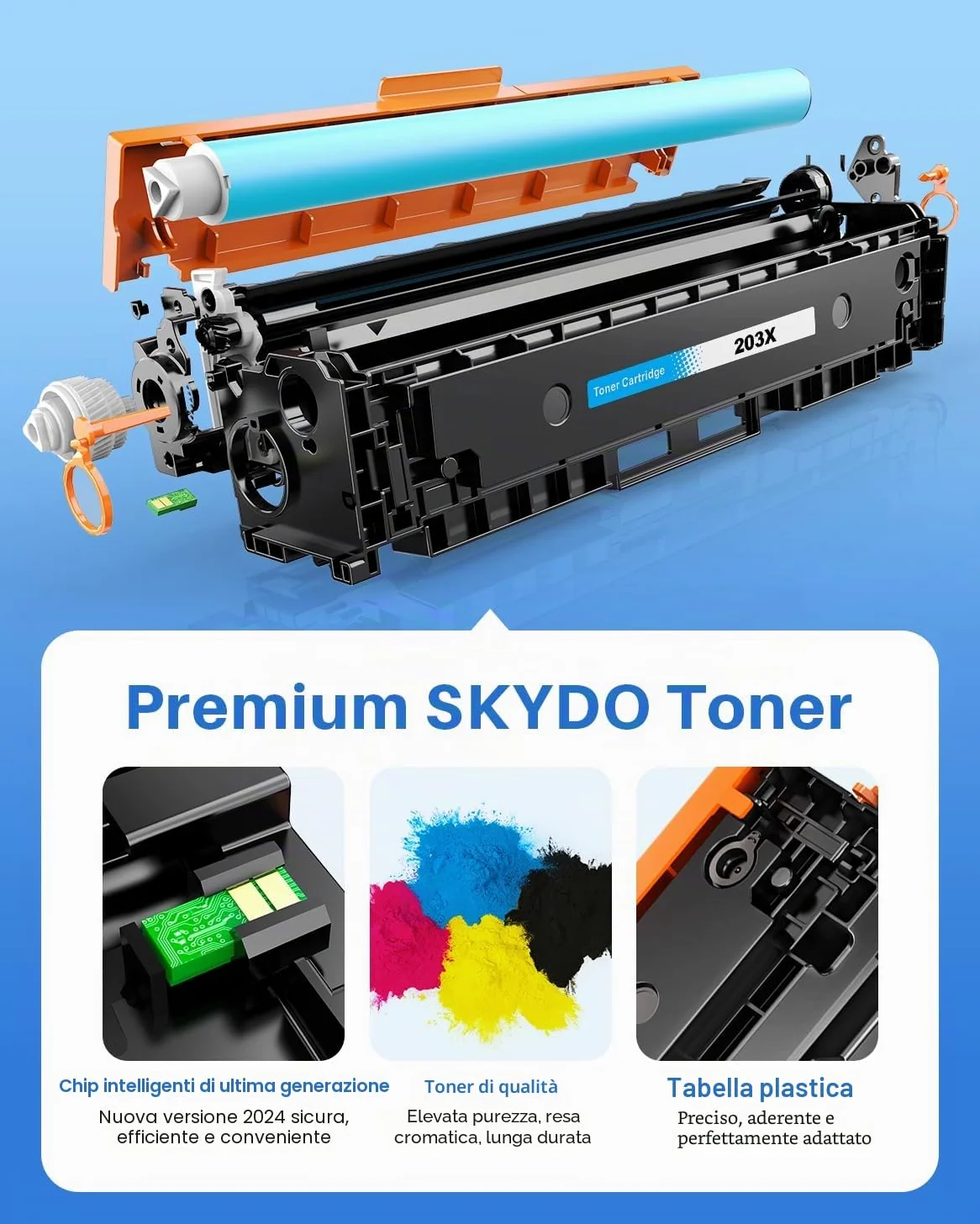 203X Toner compatibile per HP 203X 203A CF540X CF540A Toner per HP Color Laserjet Pro MFP M281fdw M281fdn M280nw M281cdw Laserjet Pro M254dw M254nw M254dn (nero ciano giallo magenta)