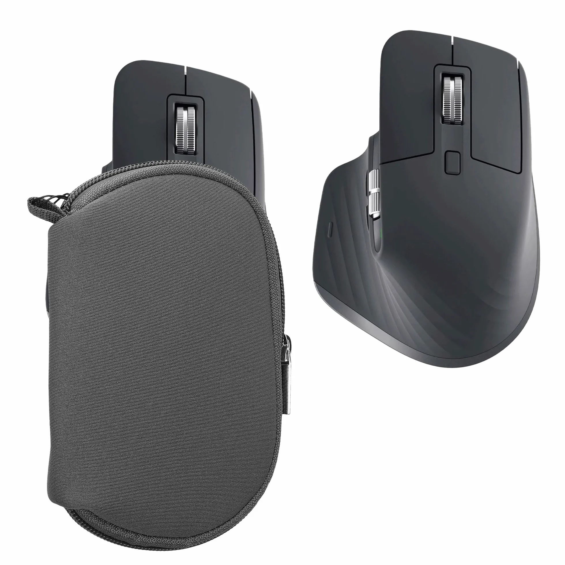 kwmobile Custodia Mouse Wireless Compatibile con Logitech MX Master 3 / Master 3S / Master 2S - Custodia Neoprene Mouse - Astuccio Porta Mouse PC Gaming grigio scuro