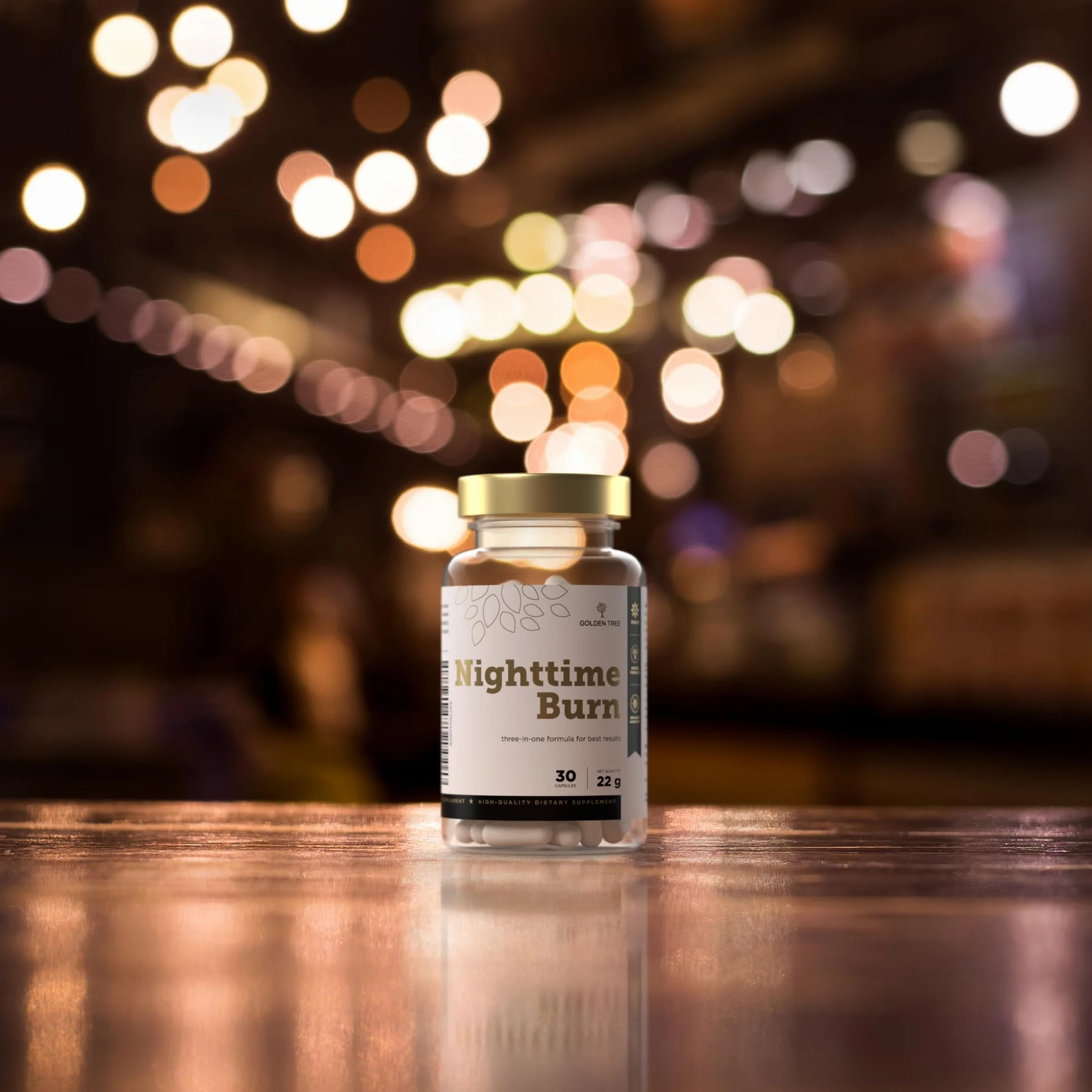 Golden Tree Nighttime Burn – Integratore Fibre con Fico d’India, Vitamina B3, B6, Valeriana e L-Carnitina – 30 Capsule Vegane