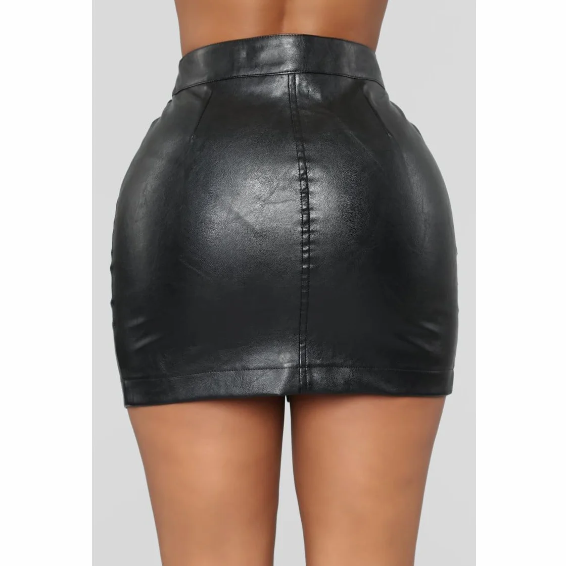 HEARTTOUCH spódnica skórzana damska wysoka talia PU slim mini clubwear