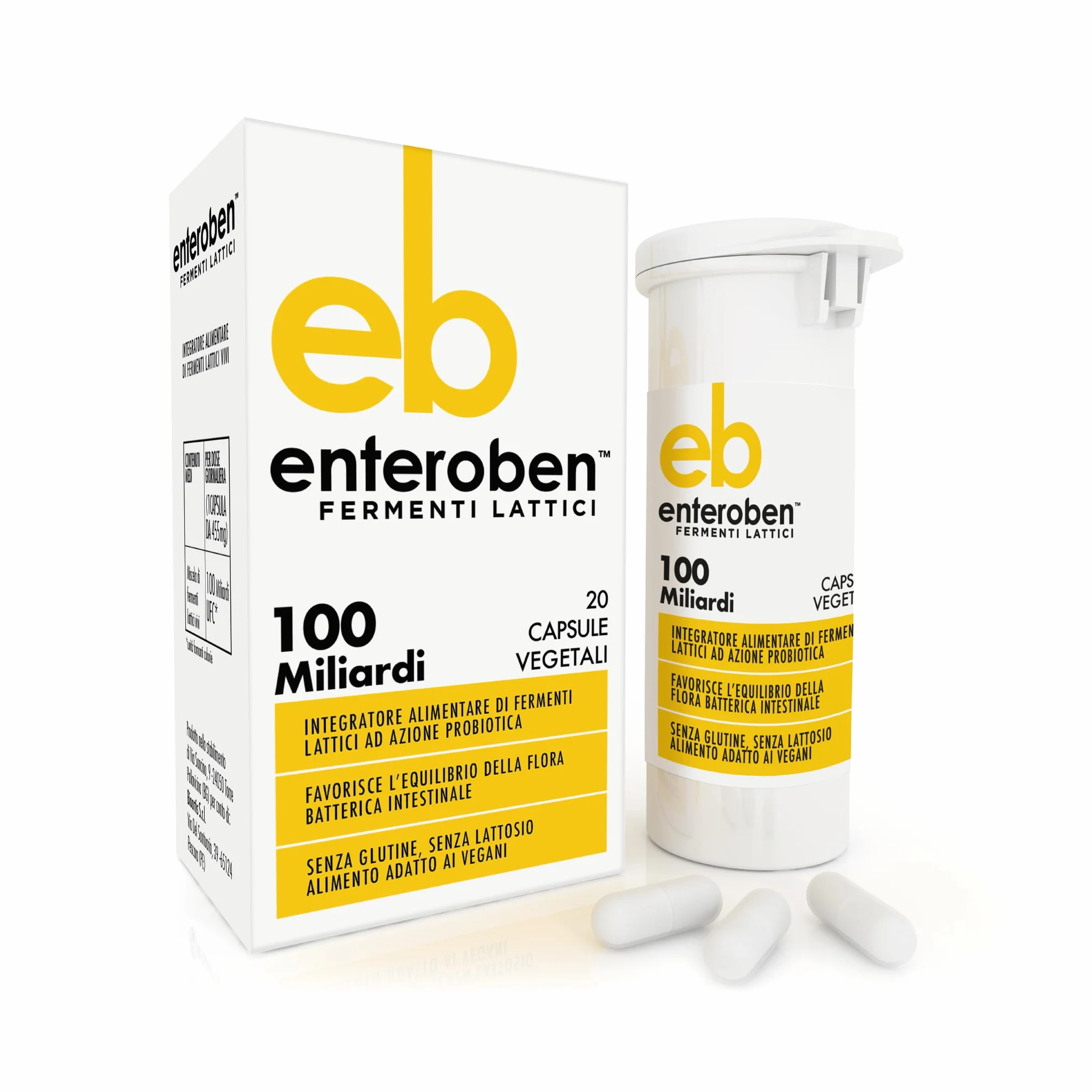 Integratore Alimentare Fermenti Lattici Probiotico 100 MLD 20 Capsule