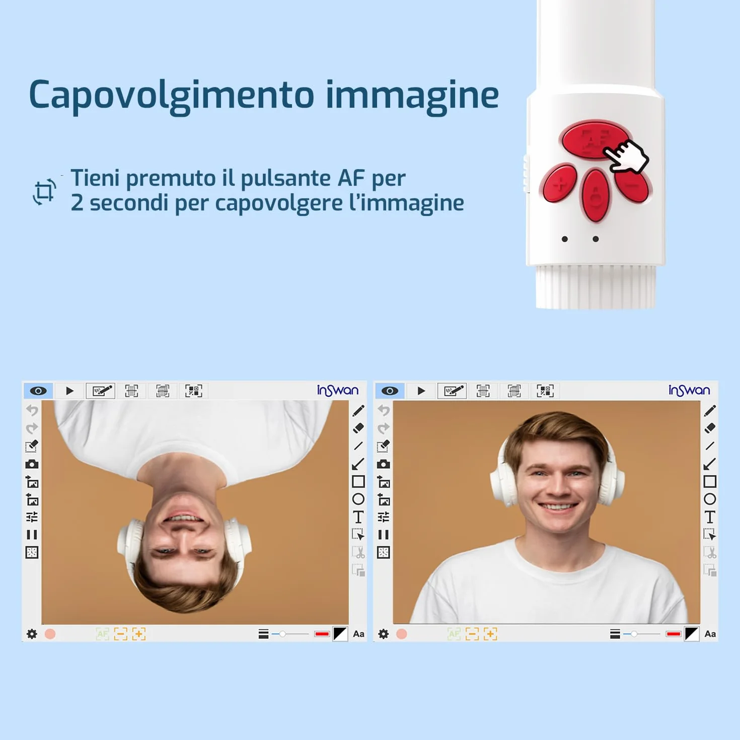 INSWAN INS-3 USB Camera Documenti con Auto Focus, Microfono Incorporato e Luci per Windows, Mac OS, iPad, Chromebook
