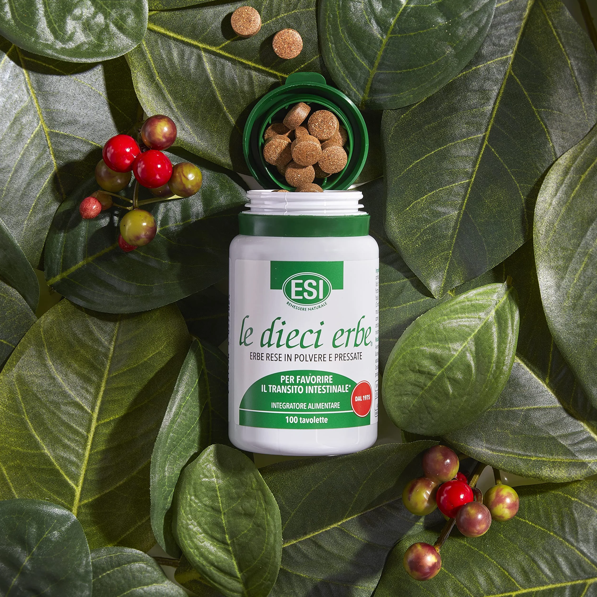 ESI Le Dieci Erbe Integratore Alimentare Vegetale con Tarassaco Lassativo Naturale 100 Tavolette
