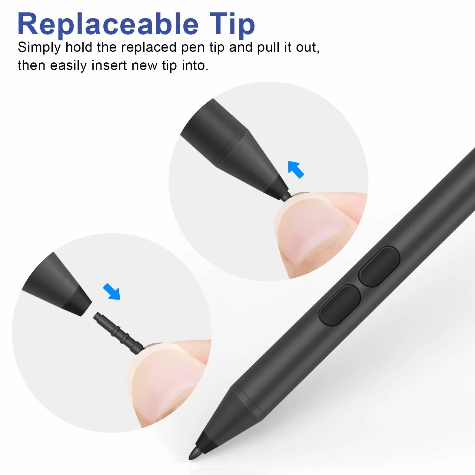 Penna per Surface, 2500 ore Battery Life Surface Pen per Microsoft Surface Pro 11 X/9/8/7/6/5/4/3, Surface Go/Book/Laptop/Studio/Duo 1/2/3/4, 1024 sensibilità alla pressione