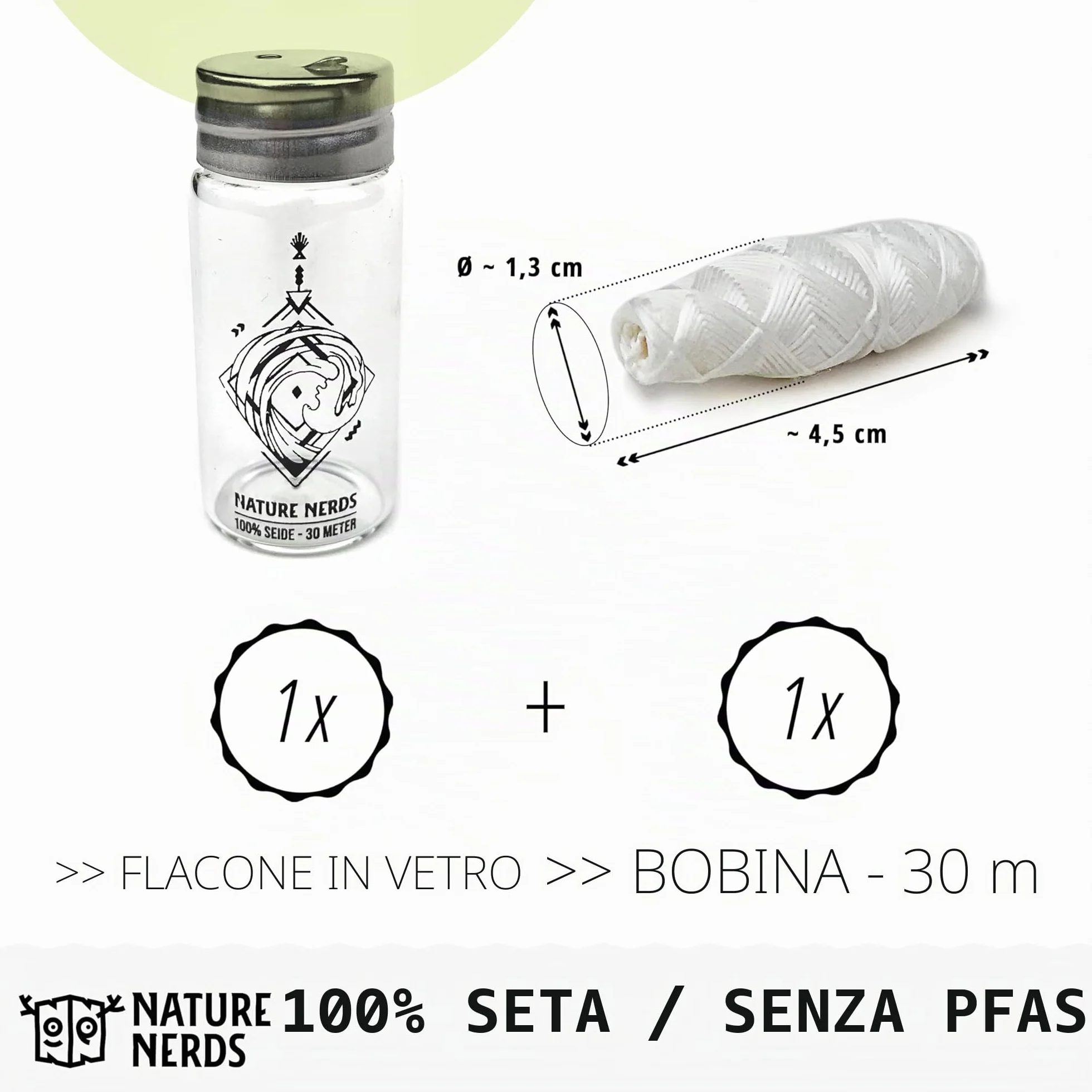 Nature Nerds filo interdentale cerato candelilla naturale vetro 30 m