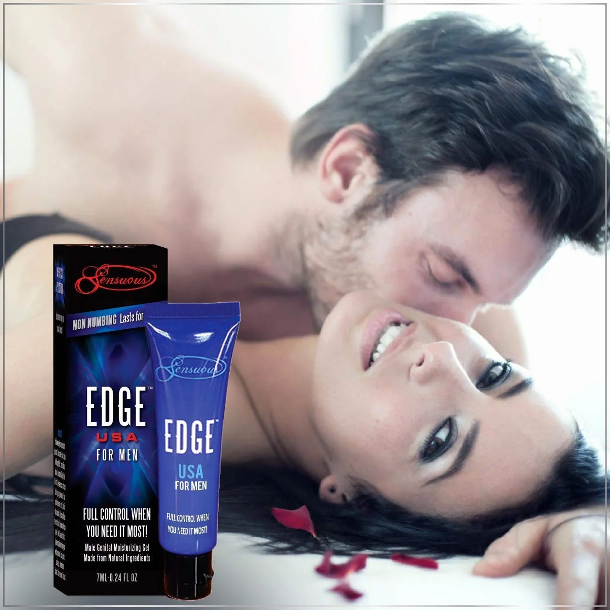 Sensuous Edge Delay Gel for Men, Natural Formula Intimacy Gel, 7 ml