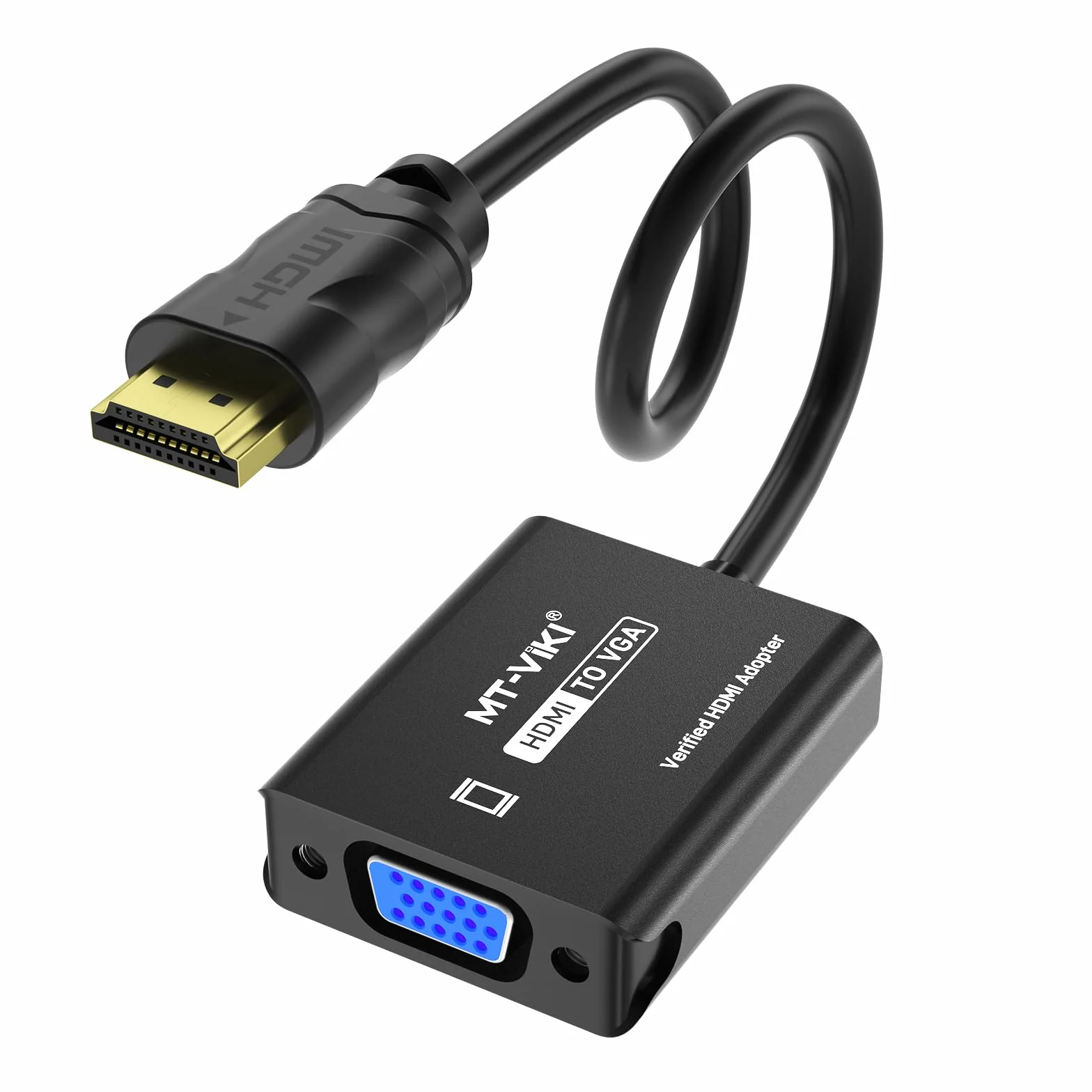 MT-VIKI Adattatore da HDMI a VGA, adattatore da HDMI a VGA 1080P, compatibile con computer desktop, laptop, PC, monitor, proiettore HDTV, Chromebook Roku Xbox e più 1 pezzo