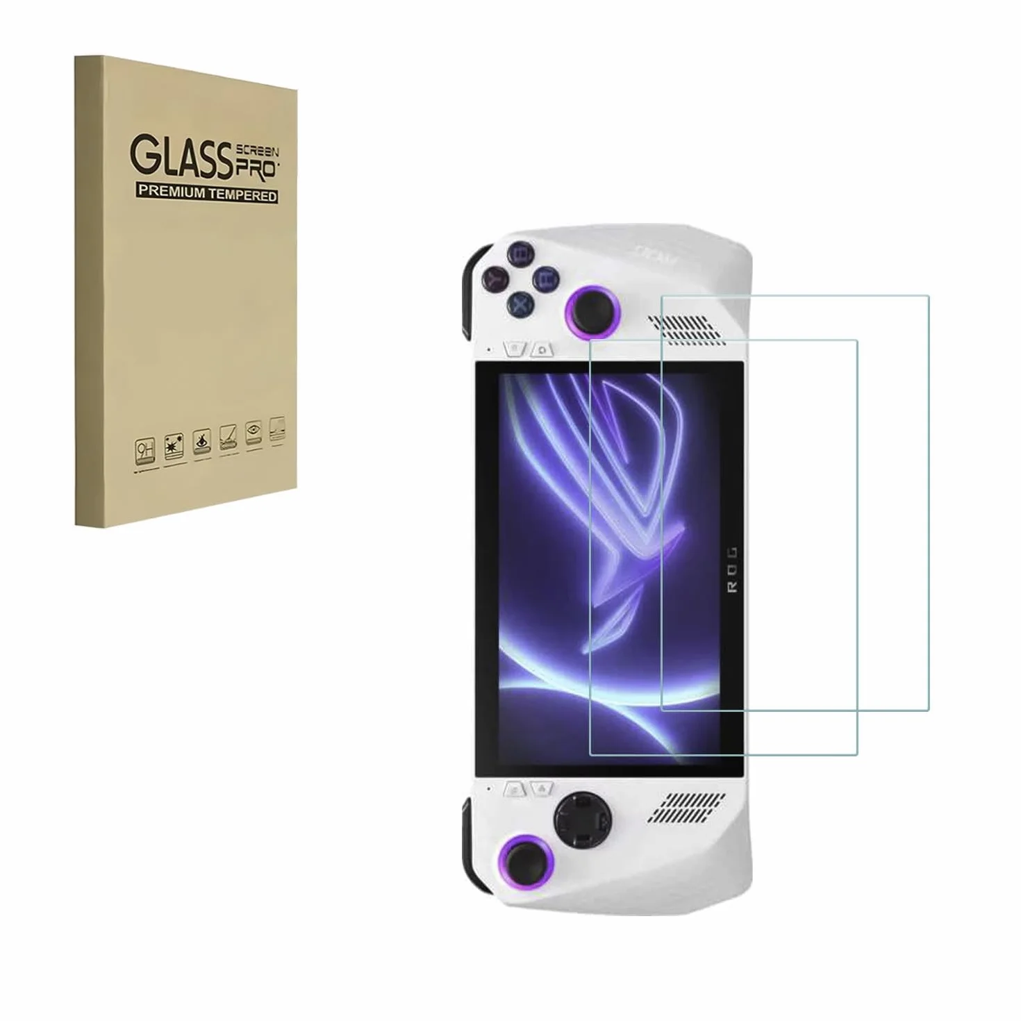 Pellicola salvaschermo compatibile con ASUS ROG Ally Game Player [7 pollici] Pellicola protettiva in vetro temperato Ultra HD, durezza 9H, resistente ai graffi senza bolle