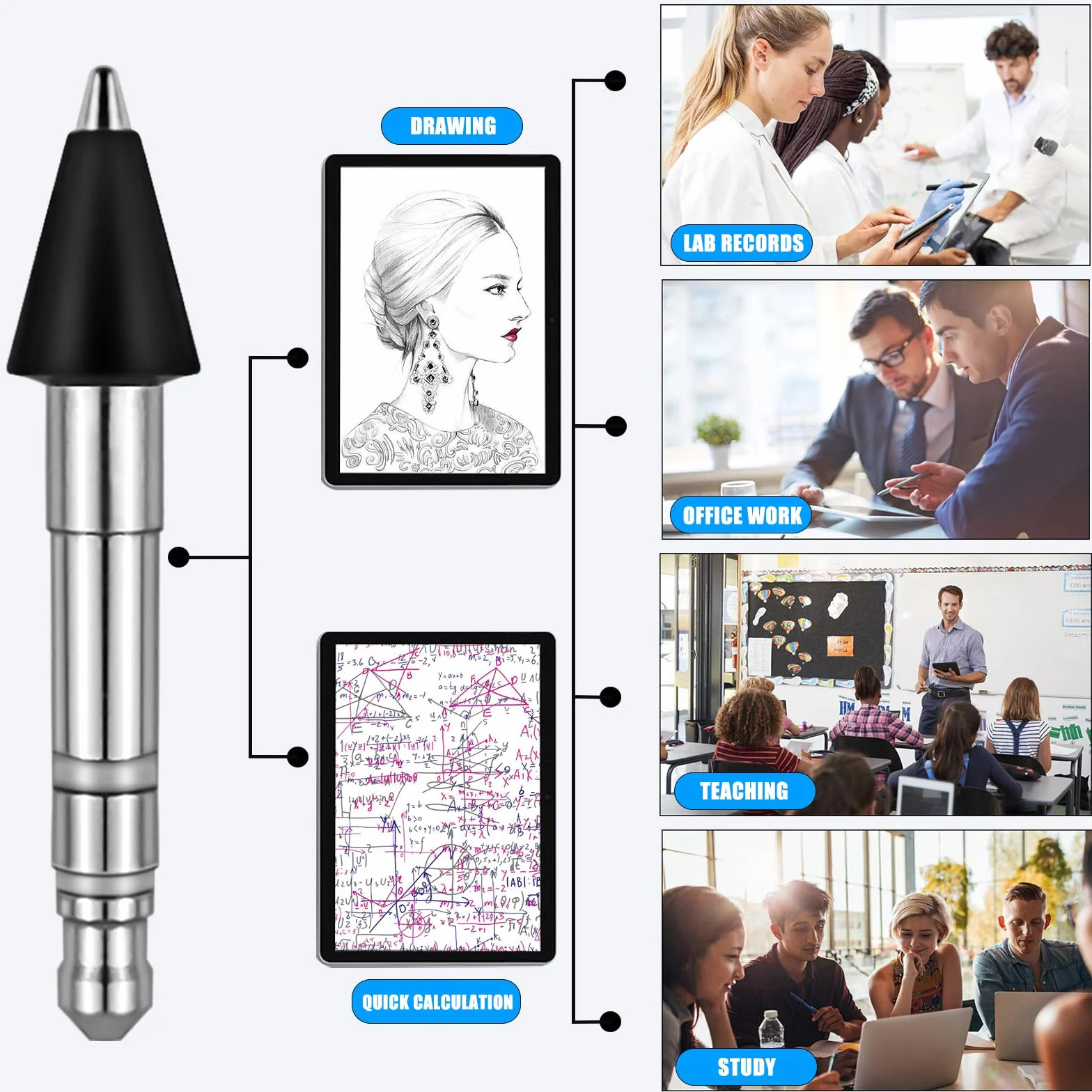 Penna sottile in acciaio inossidabile, 2 punte di ricambio, confezione da 2 compatibili con Microsoft Surface Slim Pen 2